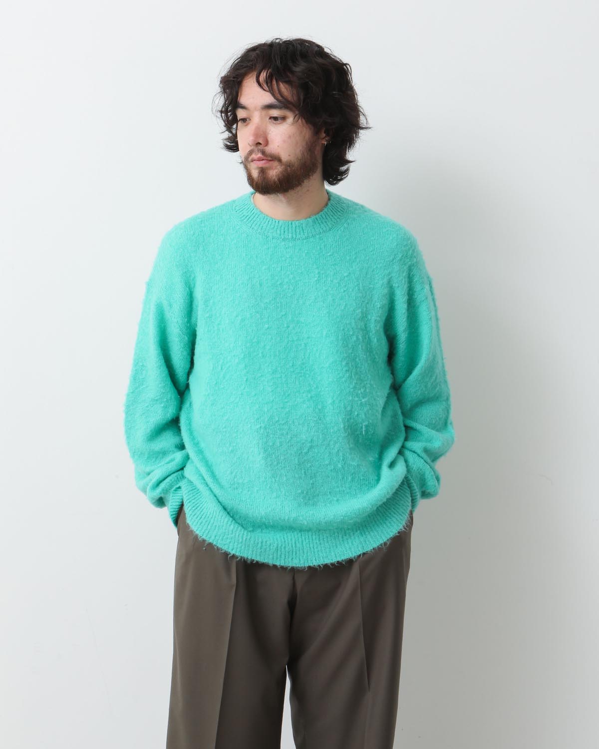 BRUSHED WOOL CASHMERE SILK KNIT P/O