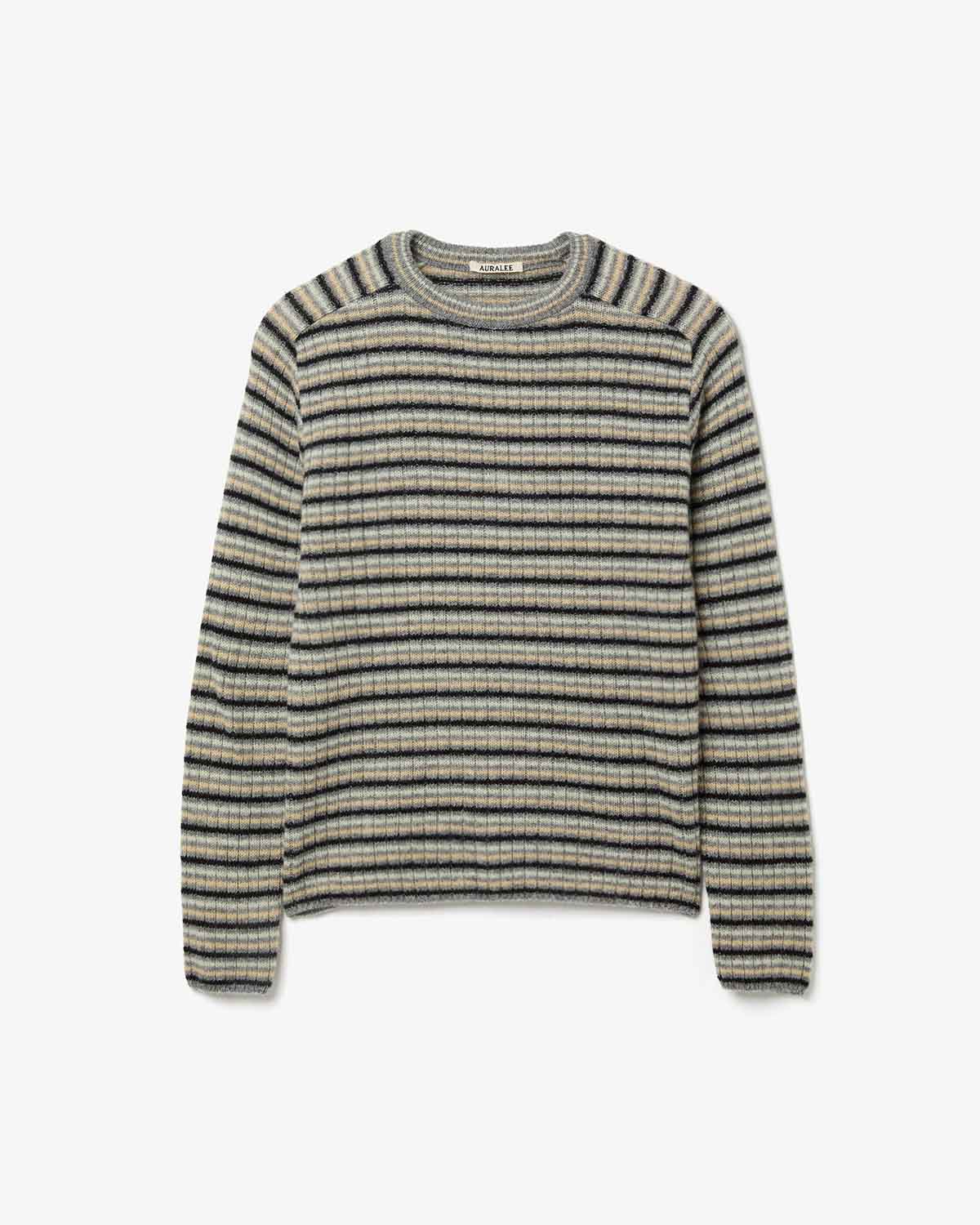 SHETLAND WOOL CASHMERE RIB KNIT P/O