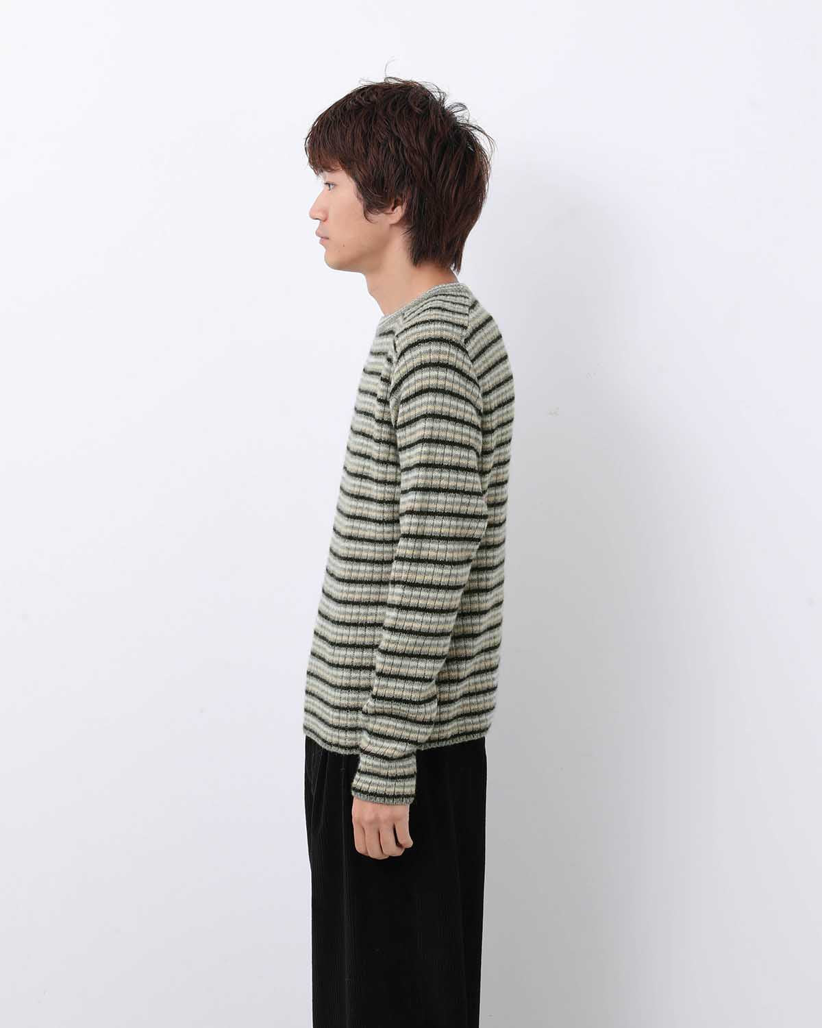 SHETLAND WOOL CASHMERE RIB KNIT P/O