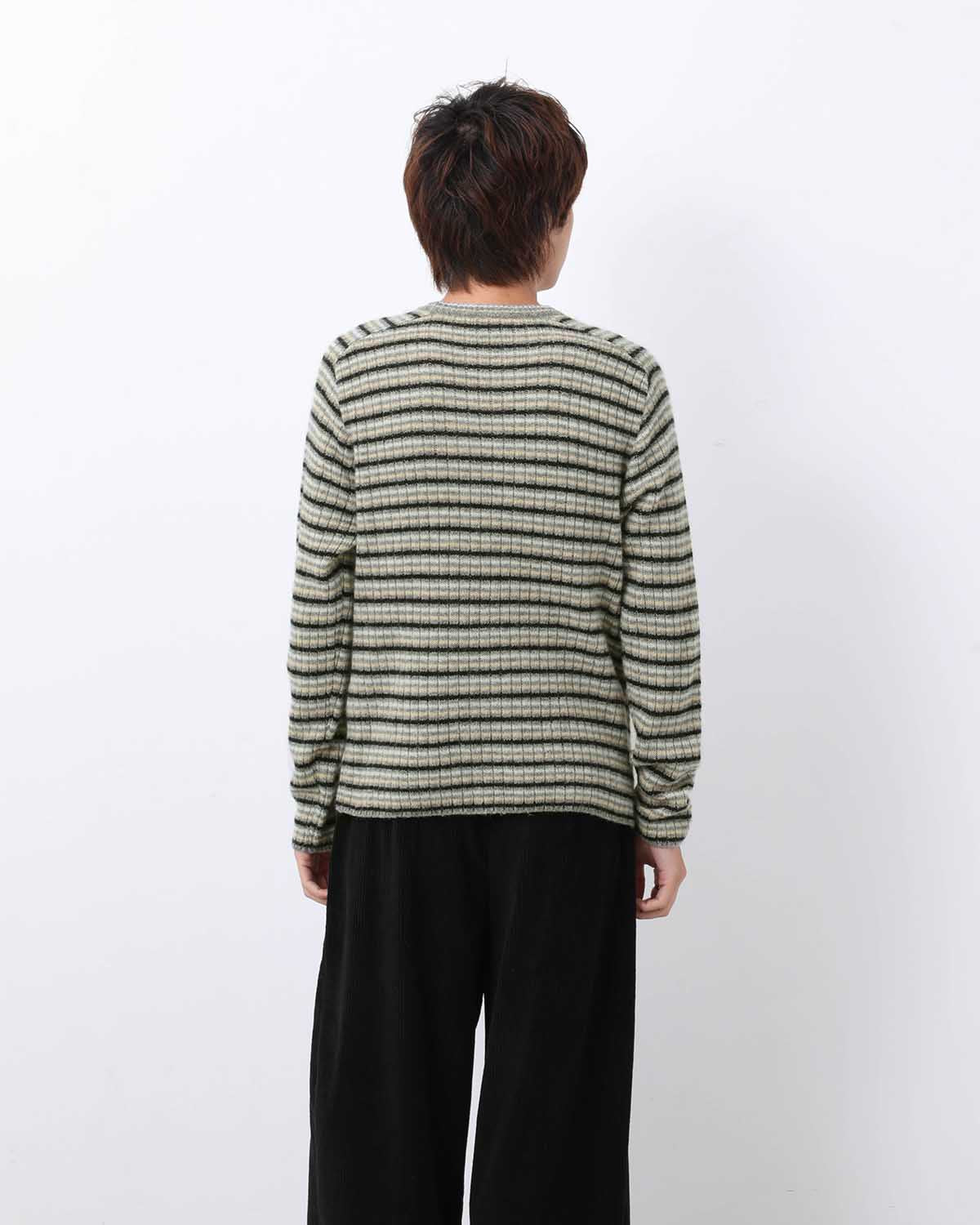 SHETLAND WOOL CASHMERE RIB KNIT P/O