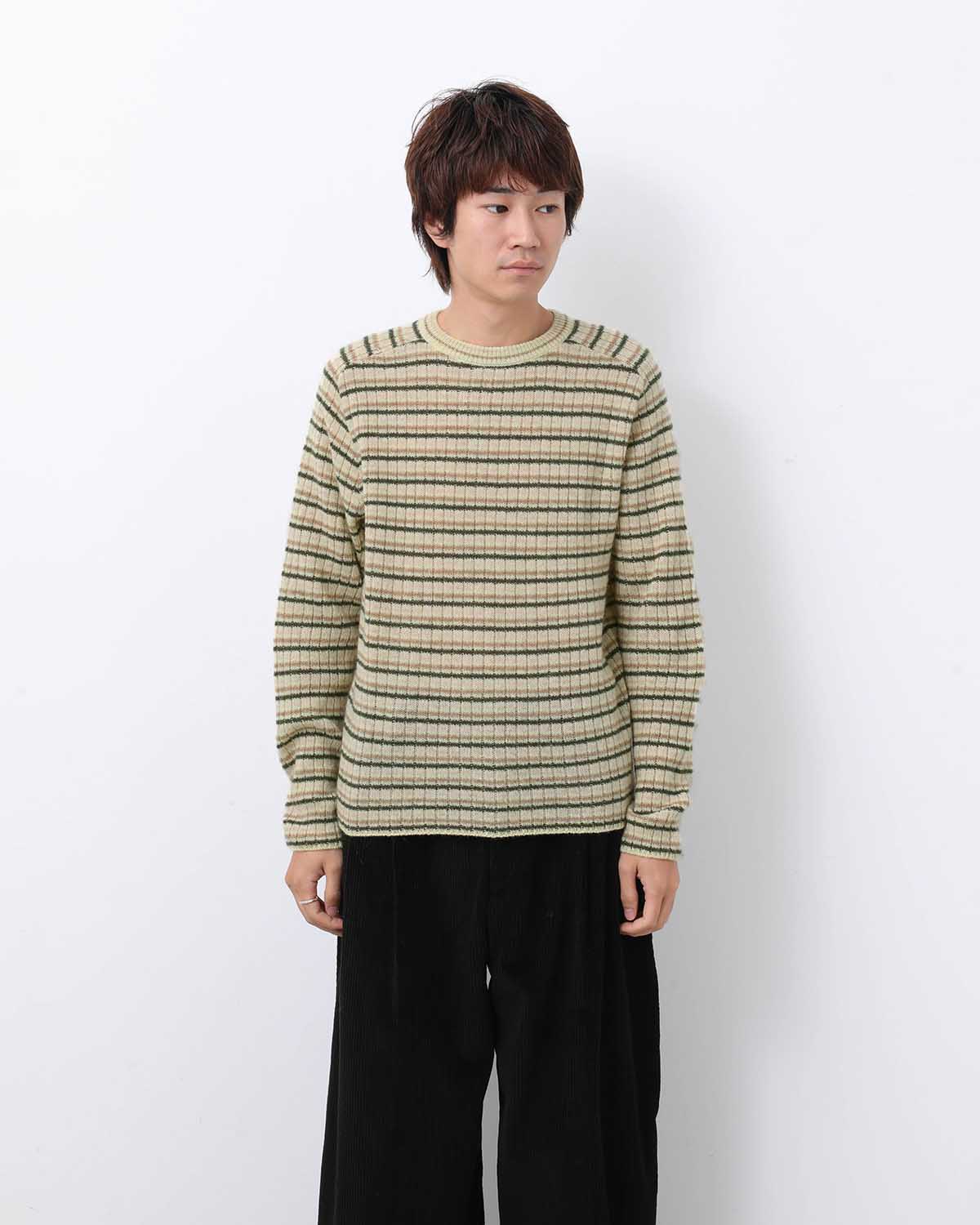 SHETLAND WOOL CASHMERE RIB KNIT P/O