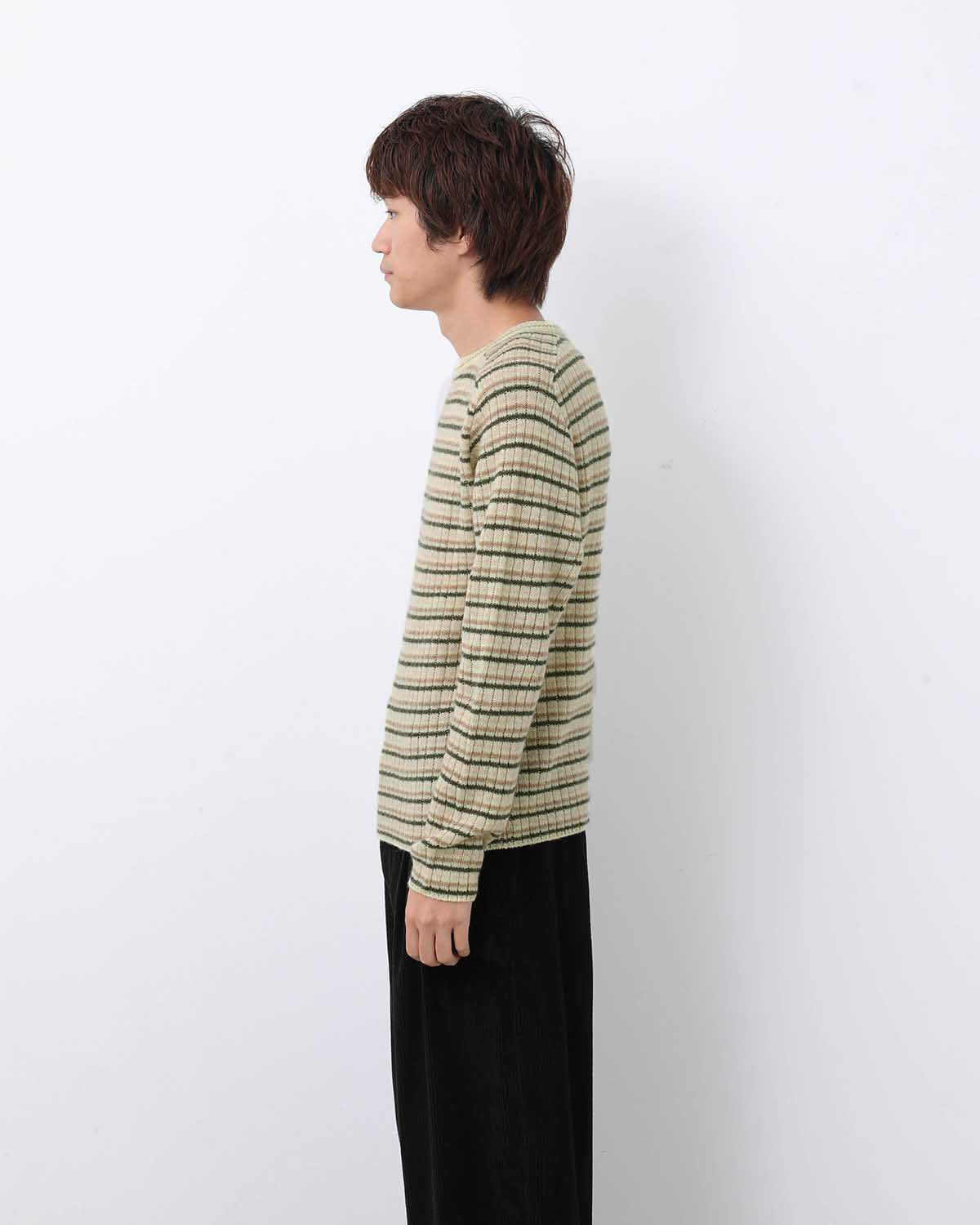 SHETLAND WOOL CASHMERE RIB KNIT P/O