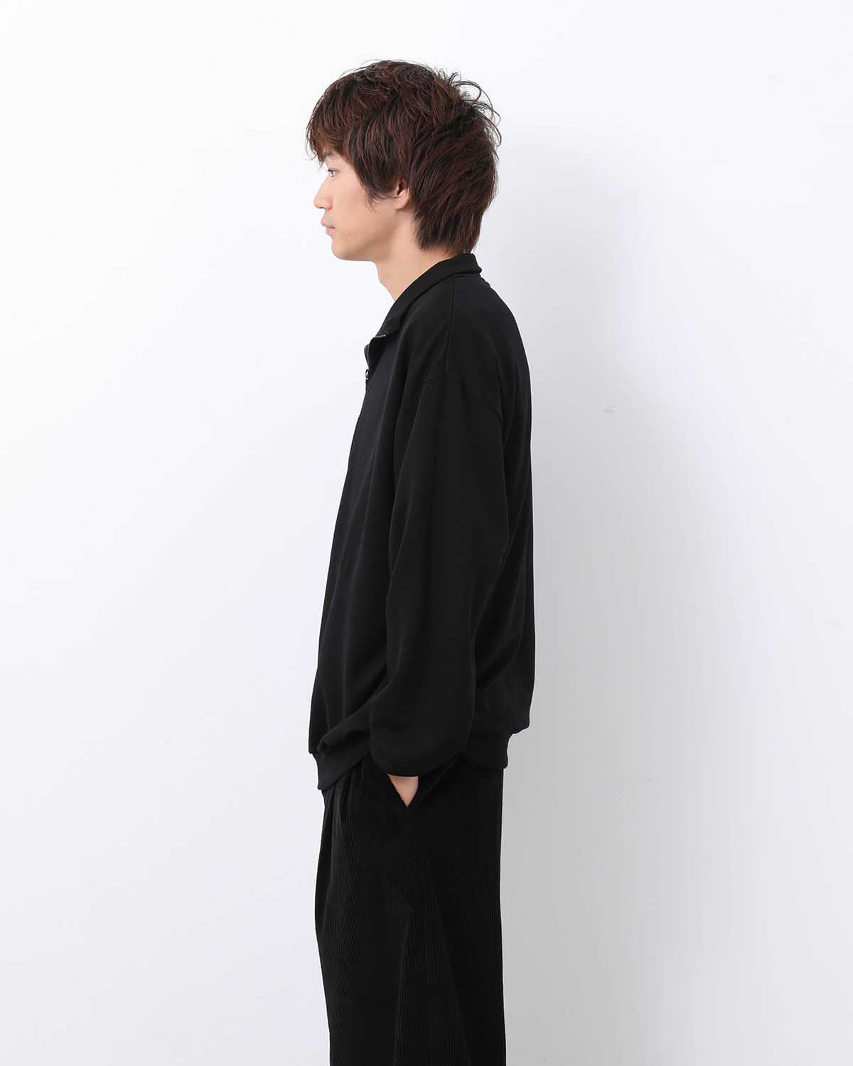 LIGHT WOOL SWEAT HALF ZIP P/O