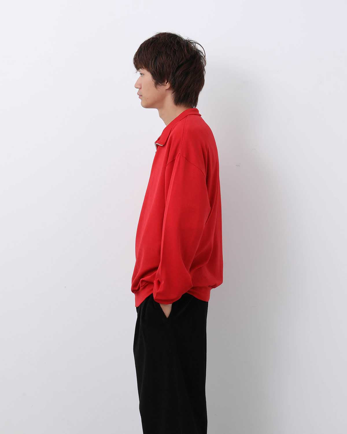 LIGHT WOOL SWEAT HALF ZIP P/O