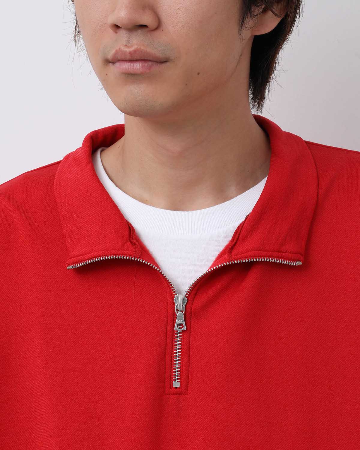 LIGHT WOOL SWEAT HALF ZIP P/O