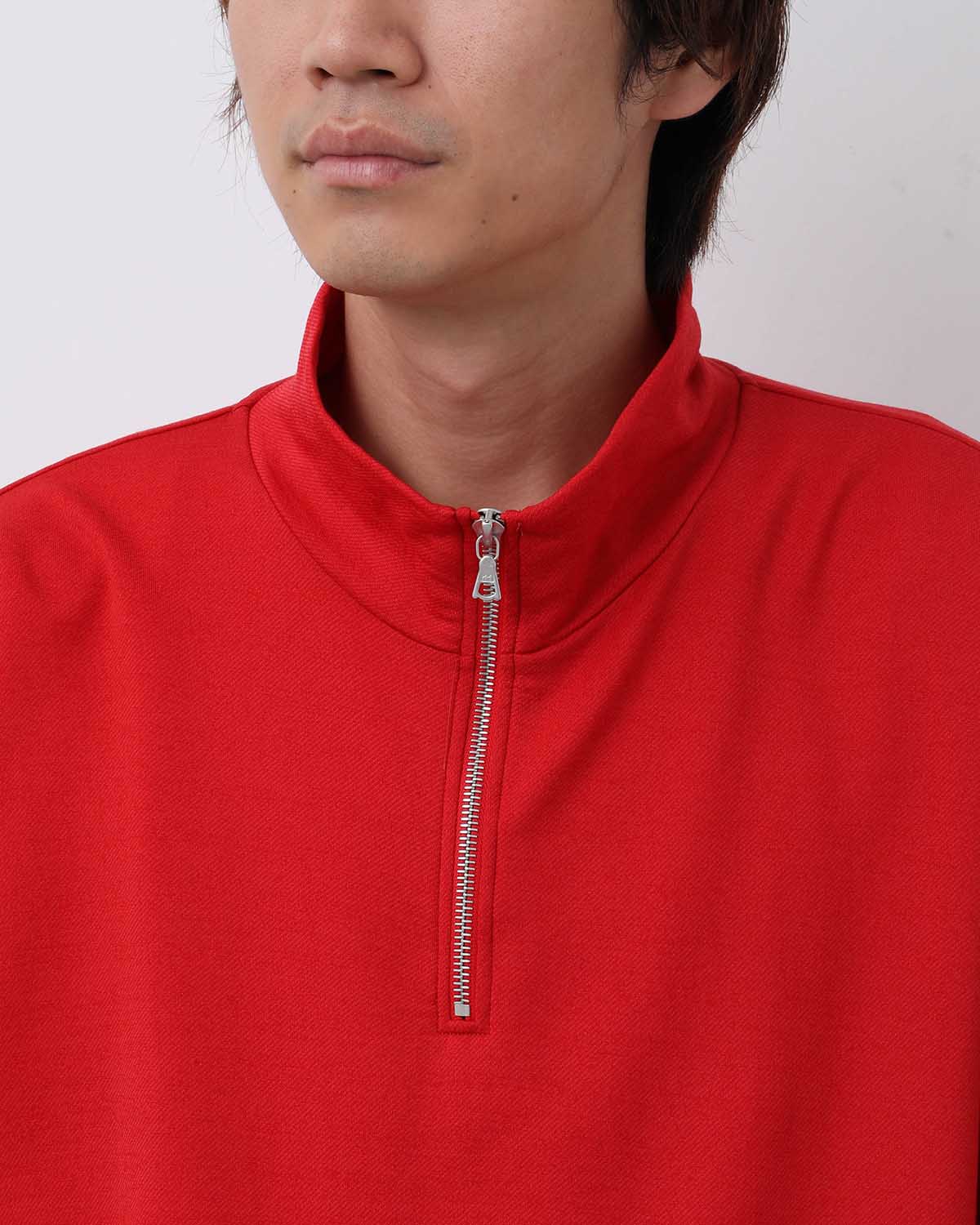 LIGHT WOOL SWEAT HALF ZIP P/O