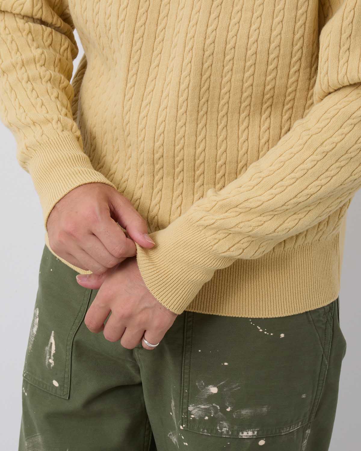 SUPER FINE WOOL ARAN KNIT P/O