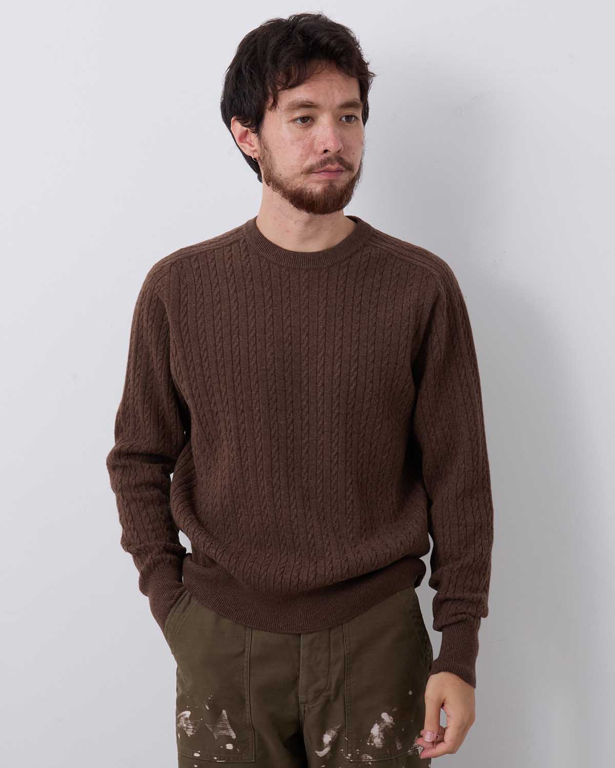 SUPER FINE WOOL ARAN KNIT P/O