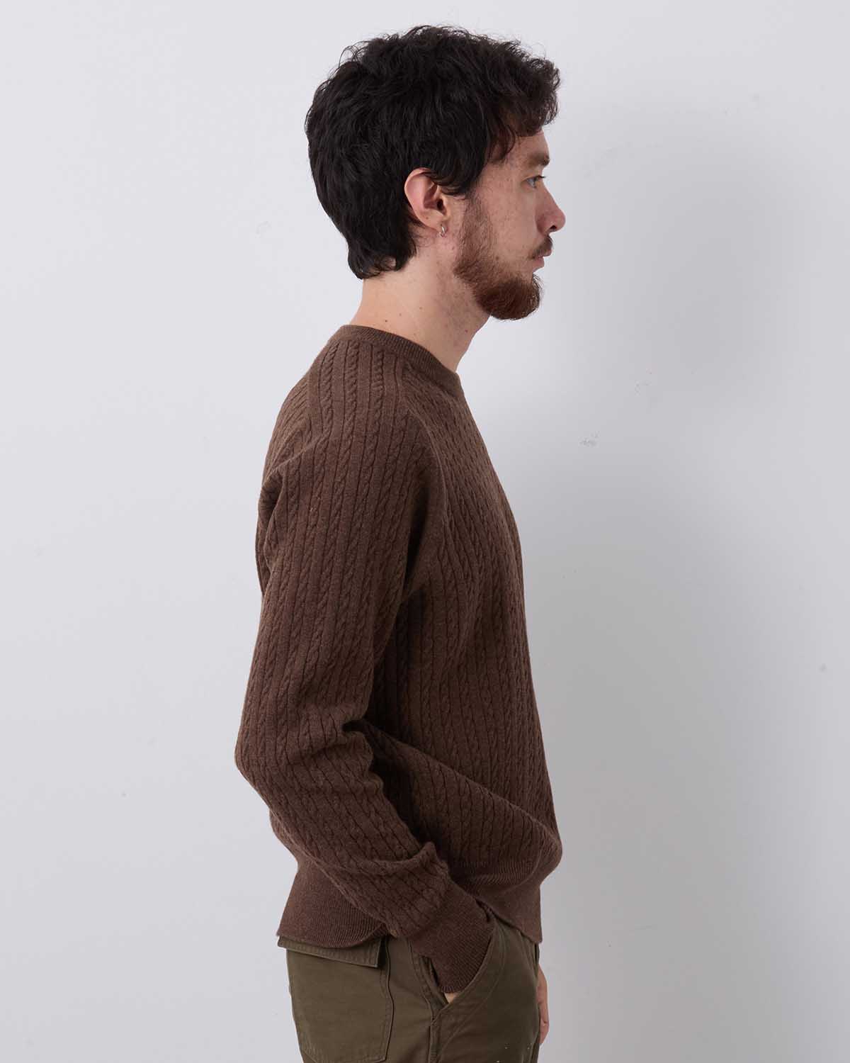 SUPER FINE WOOL ARAN KNIT P/O