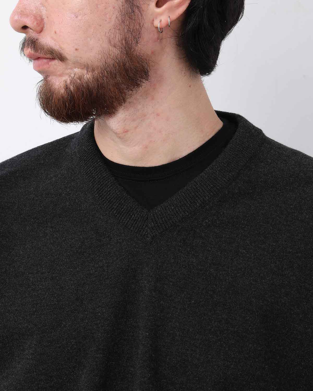 HIGH TWIST WOOL KNIT V-NECK P/O