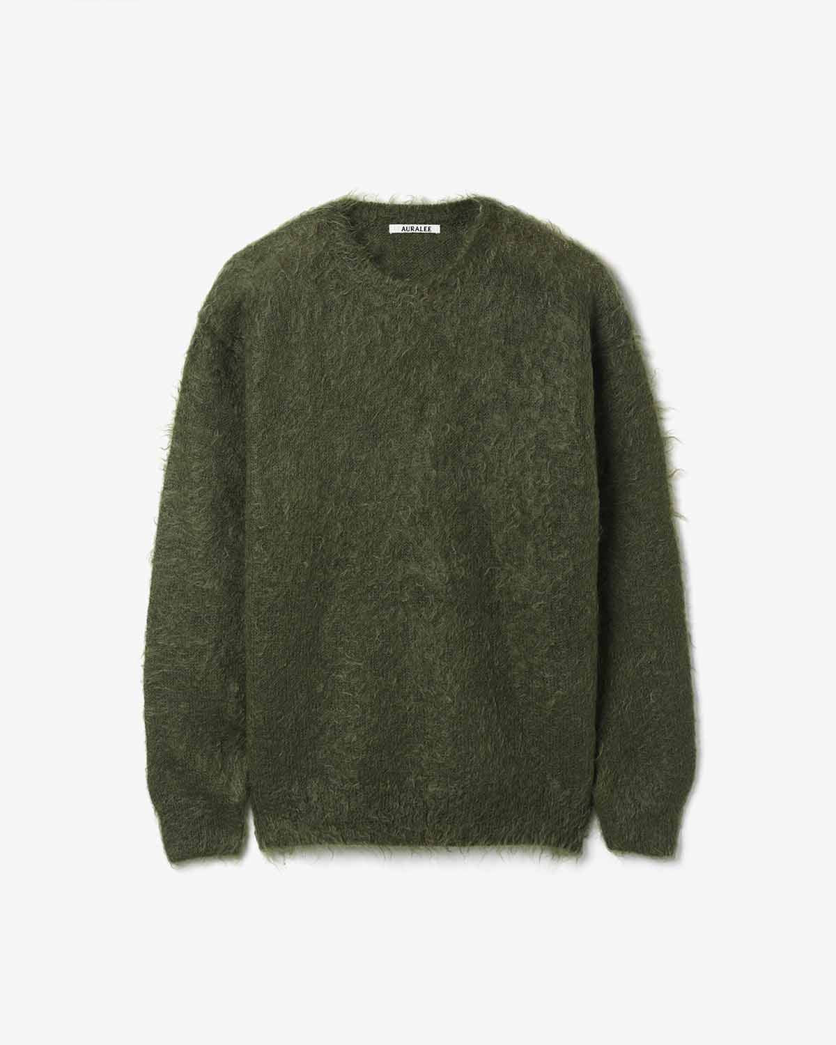 BRUSHED SUPER KID MOHAIR KNIT P/O