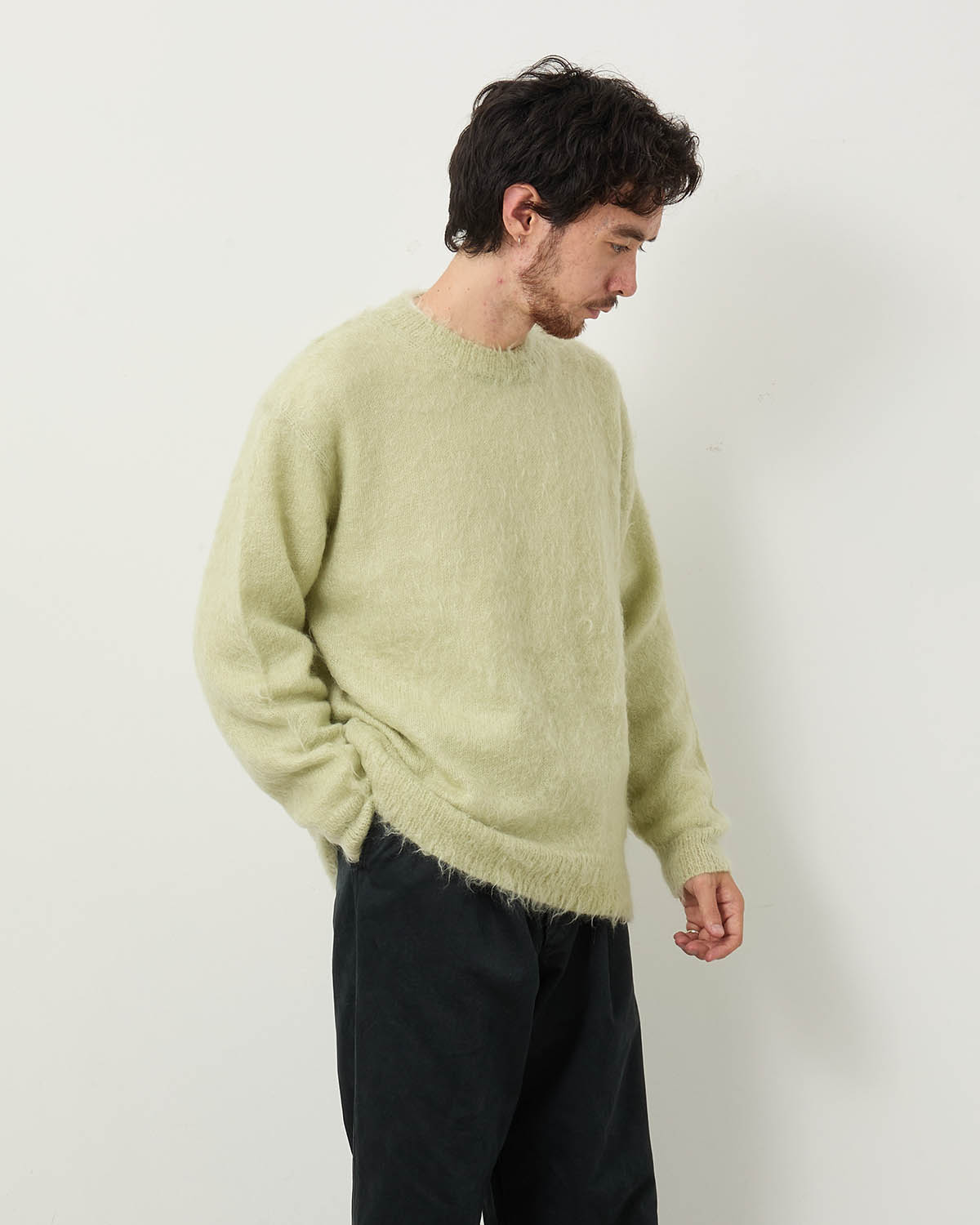 BRUSHED SUPER KID MOHAIR KNIT P/O