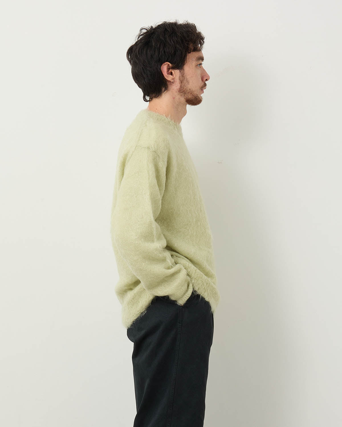 BRUSHED SUPER KID MOHAIR KNIT P/O