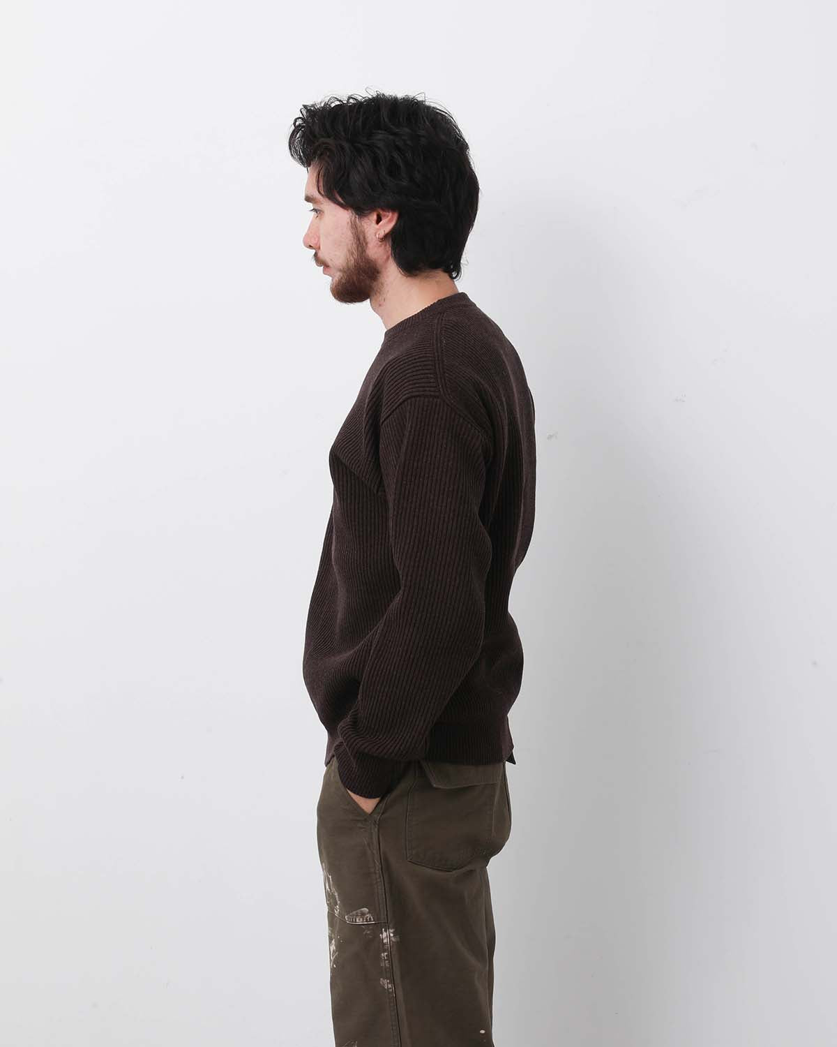 SUPER FINE WOOL RIB KNIT P/O