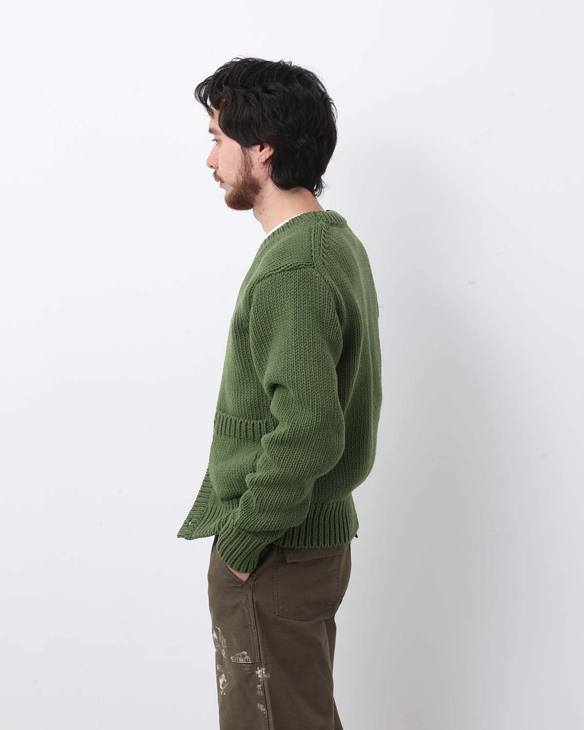 WOOL CASHMERE FELTED KNIT CARDIGAN