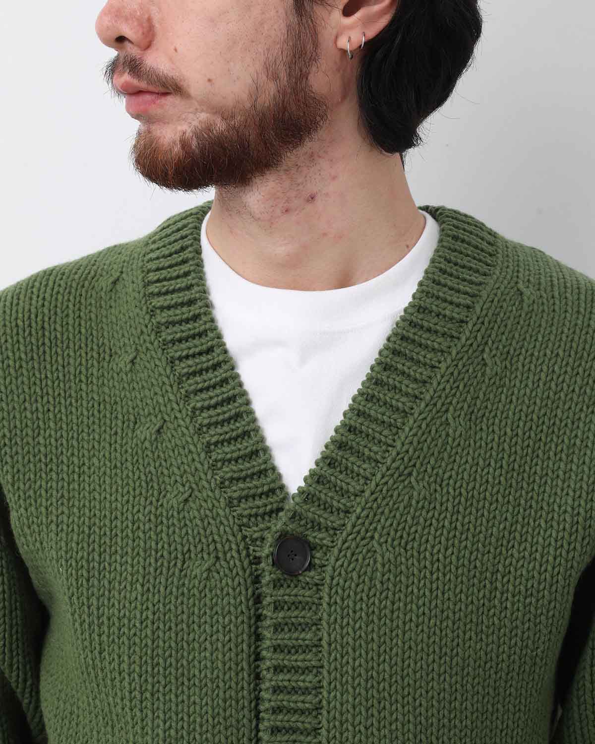 WOOL CASHMERE FELTED KNIT CARDIGAN