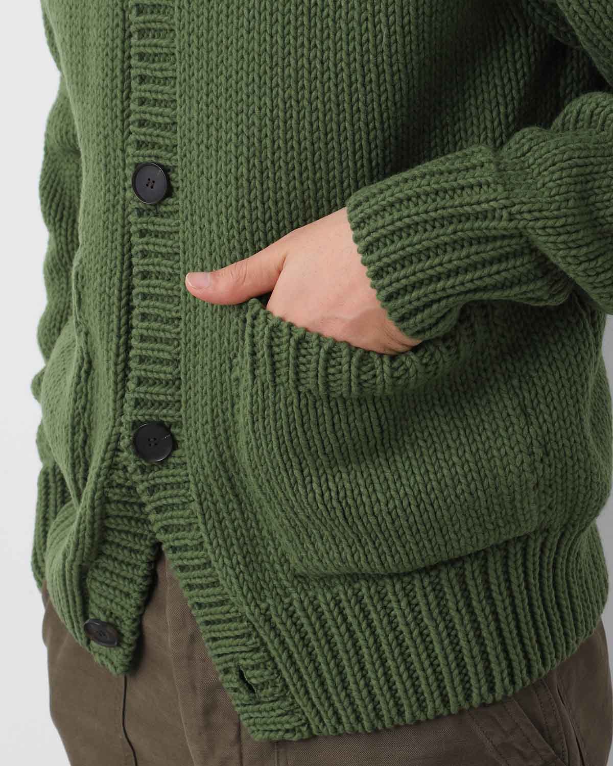 WOOL CASHMERE FELTED KNIT CARDIGAN