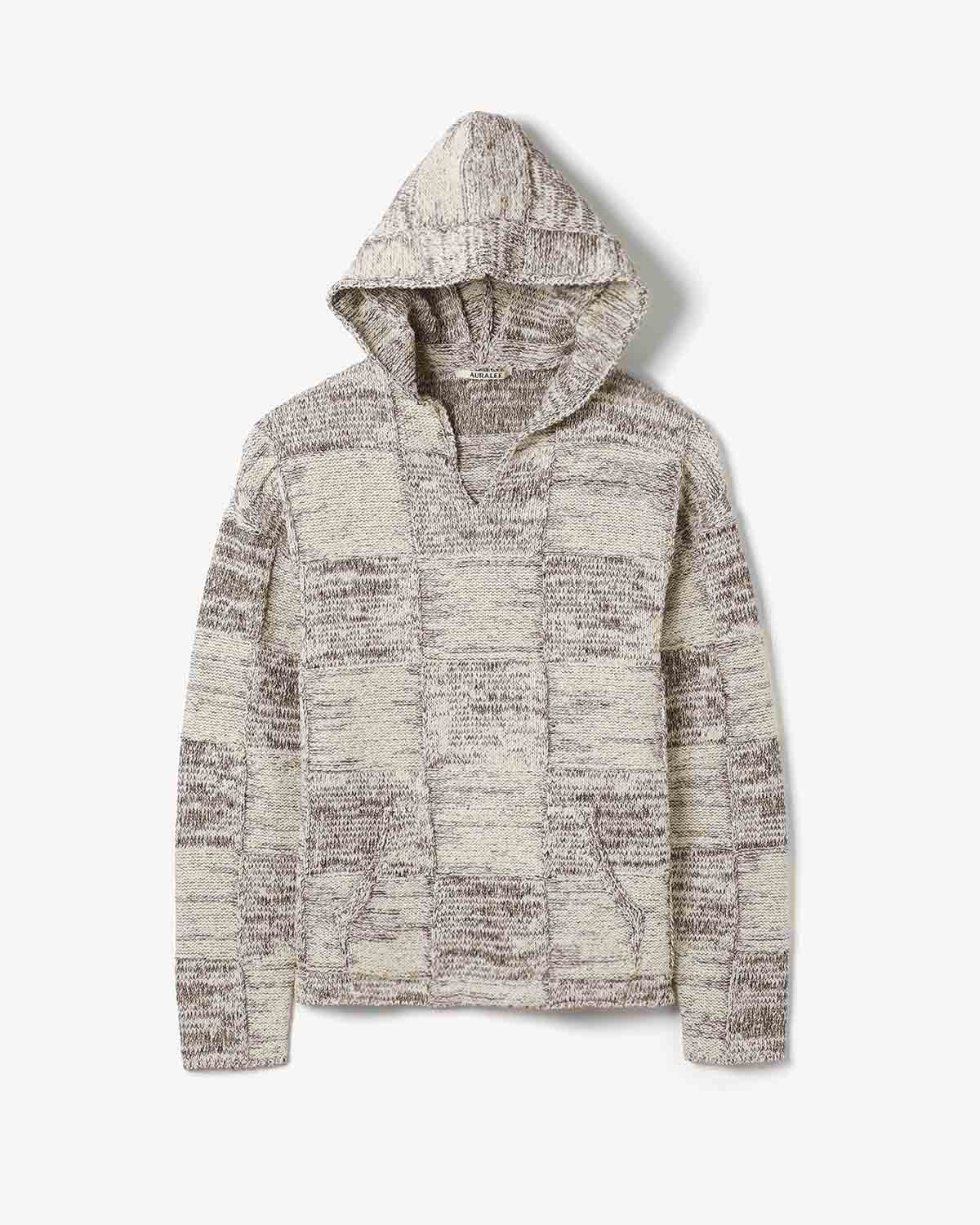 STRUCTURED COTTON LINEN PANEL KNIT P/O PARKA