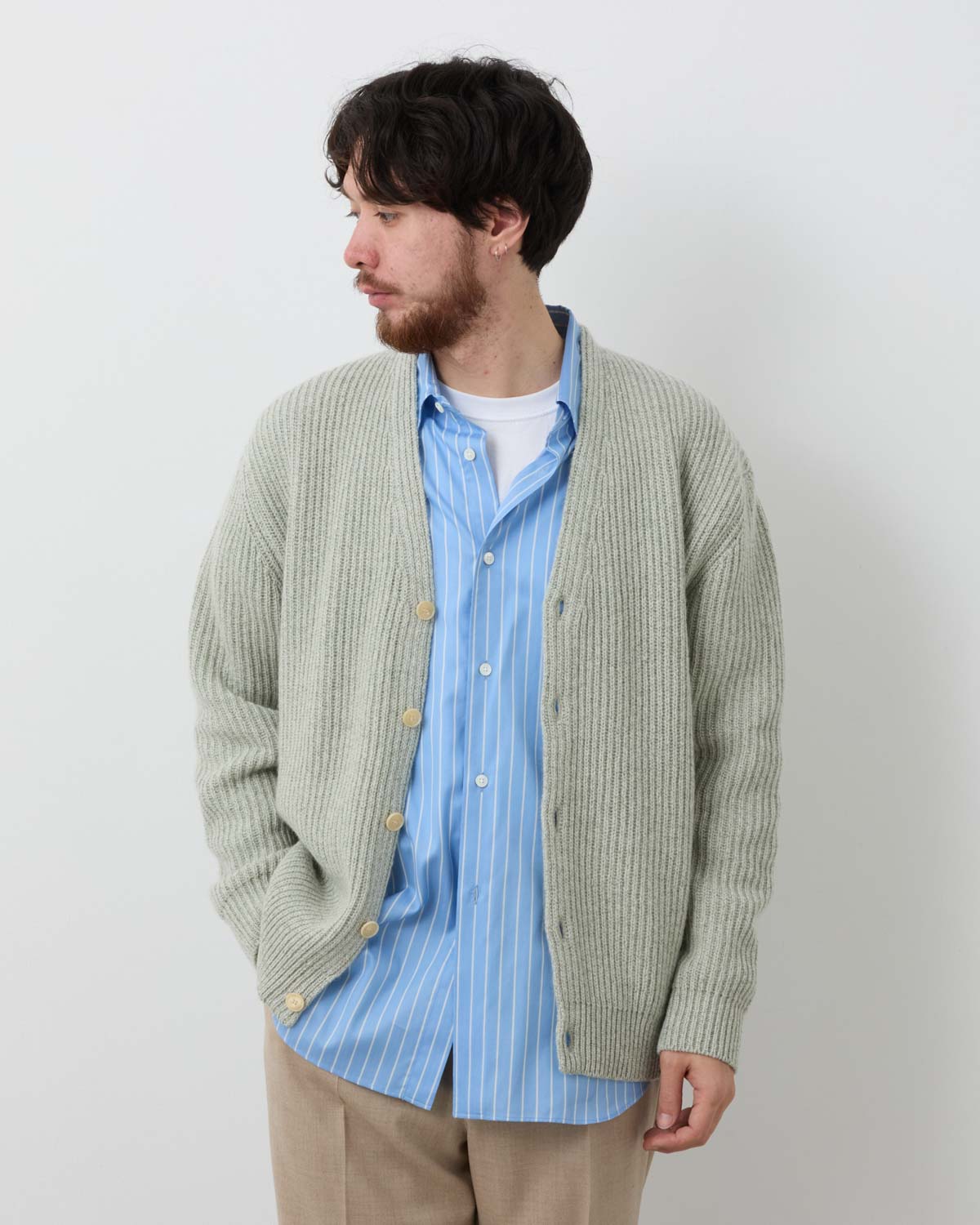 CASHMERE SILK MELANGE KNIT CARDIGAN