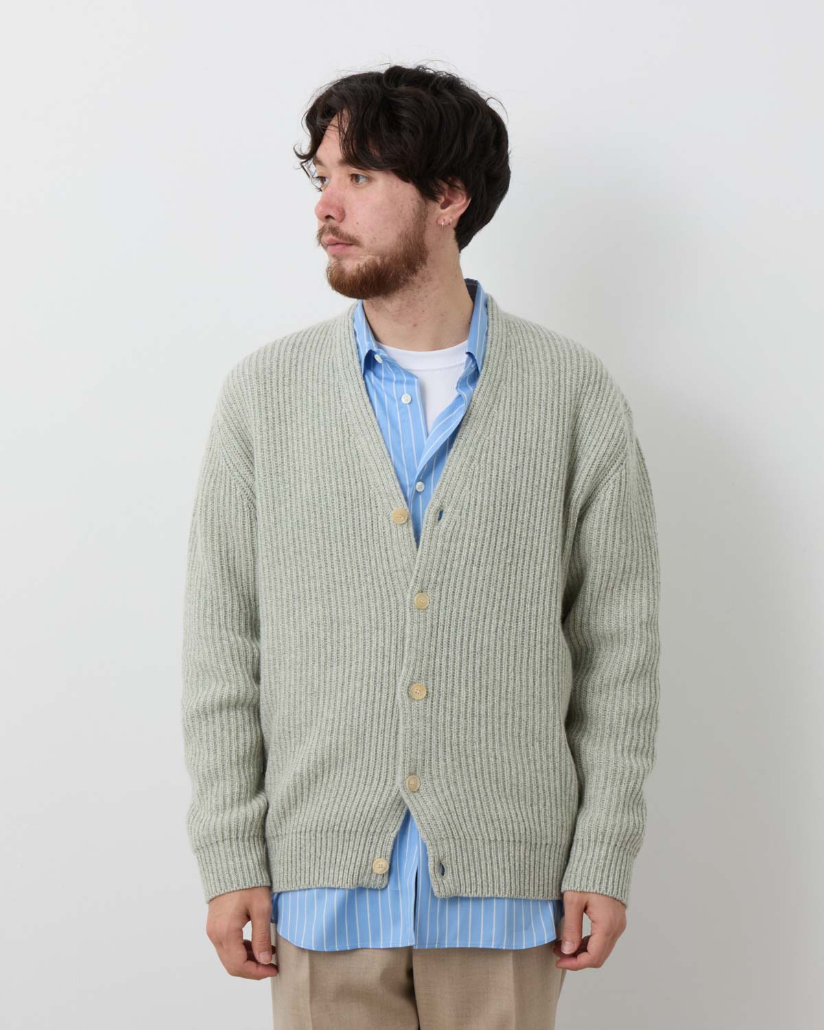 CASHMERE SILK MELANGE KNIT CARDIGAN