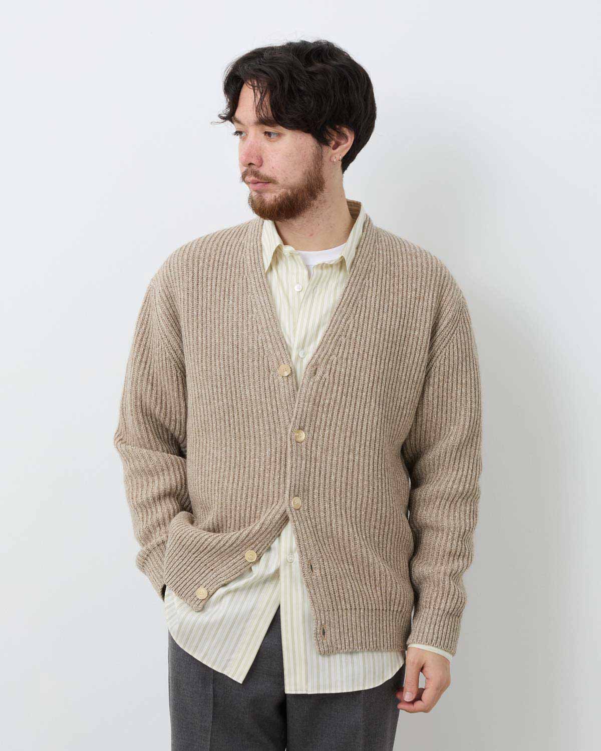 CASHMERE SILK MELANGE KNIT CARDIGAN