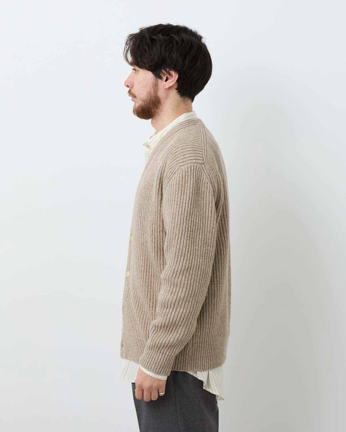 CASHMERE SILK MELANGE KNIT CARDIGAN