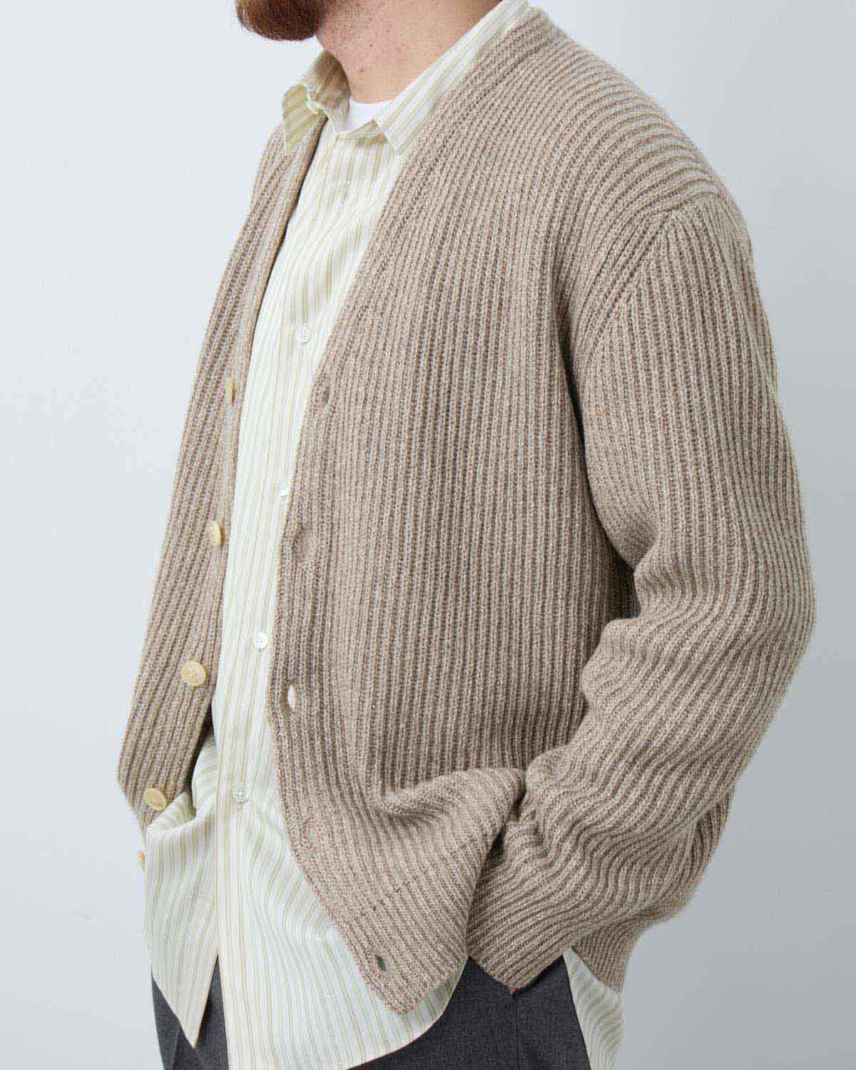 CASHMERE SILK MELANGE KNIT CARDIGAN