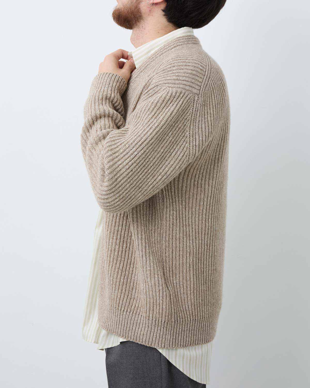 CASHMERE SILK MELANGE KNIT CARDIGAN