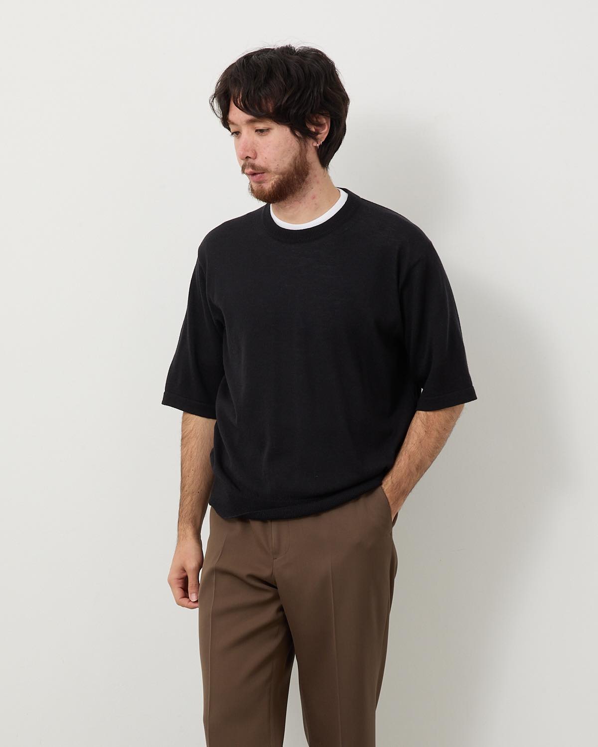 CASHMERE HARD TWIST KNIT TEE