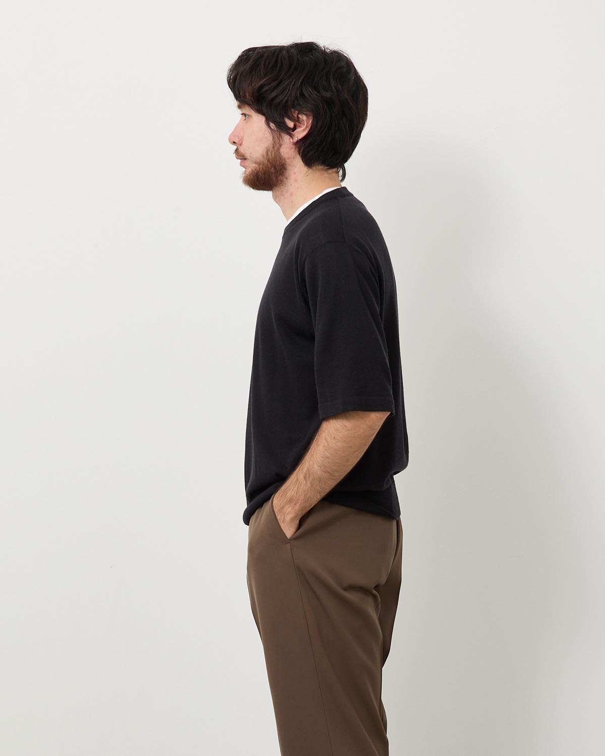 CASHMERE HARD TWIST KNIT TEE