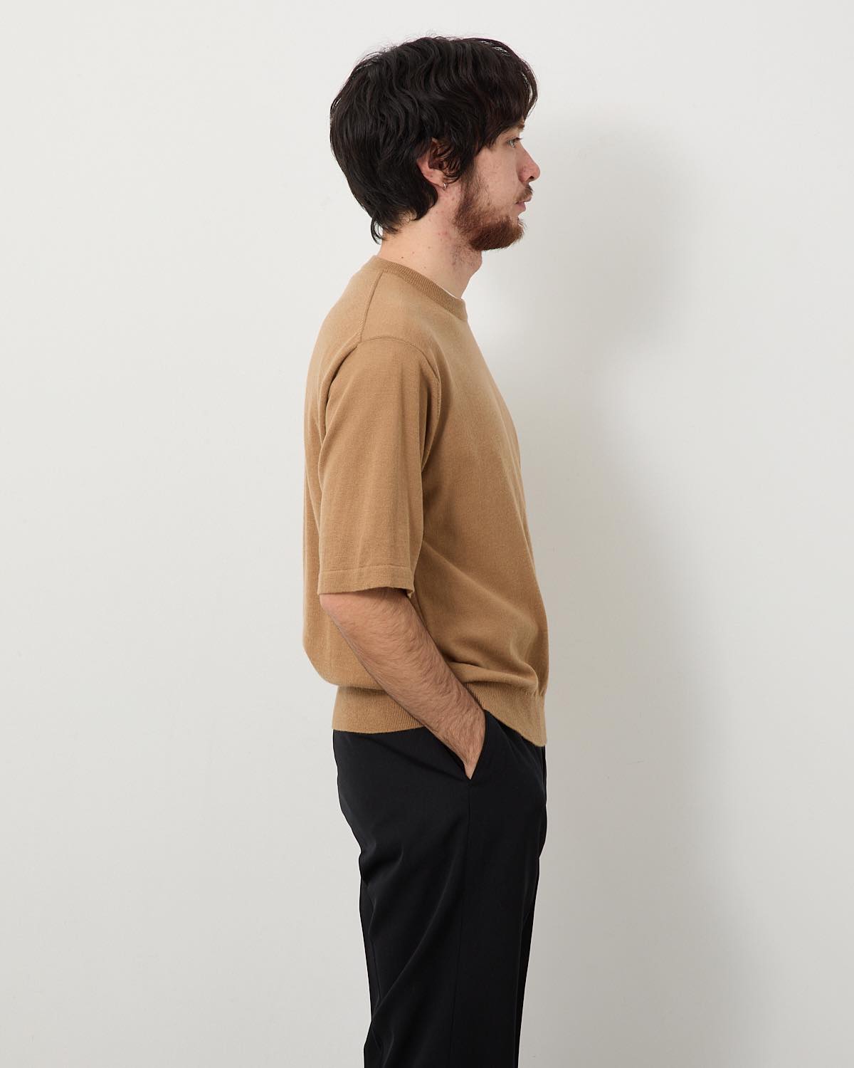 CASHMERE HARD TWIST KNIT TEE