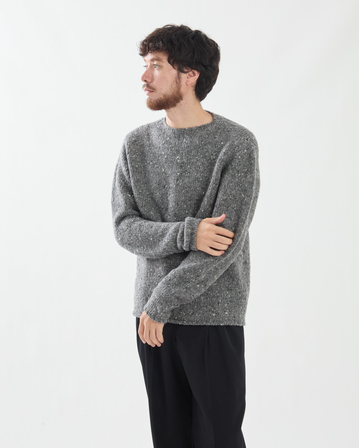 LOW-GAUGE HOMESPUN TWEED KNIT P/O