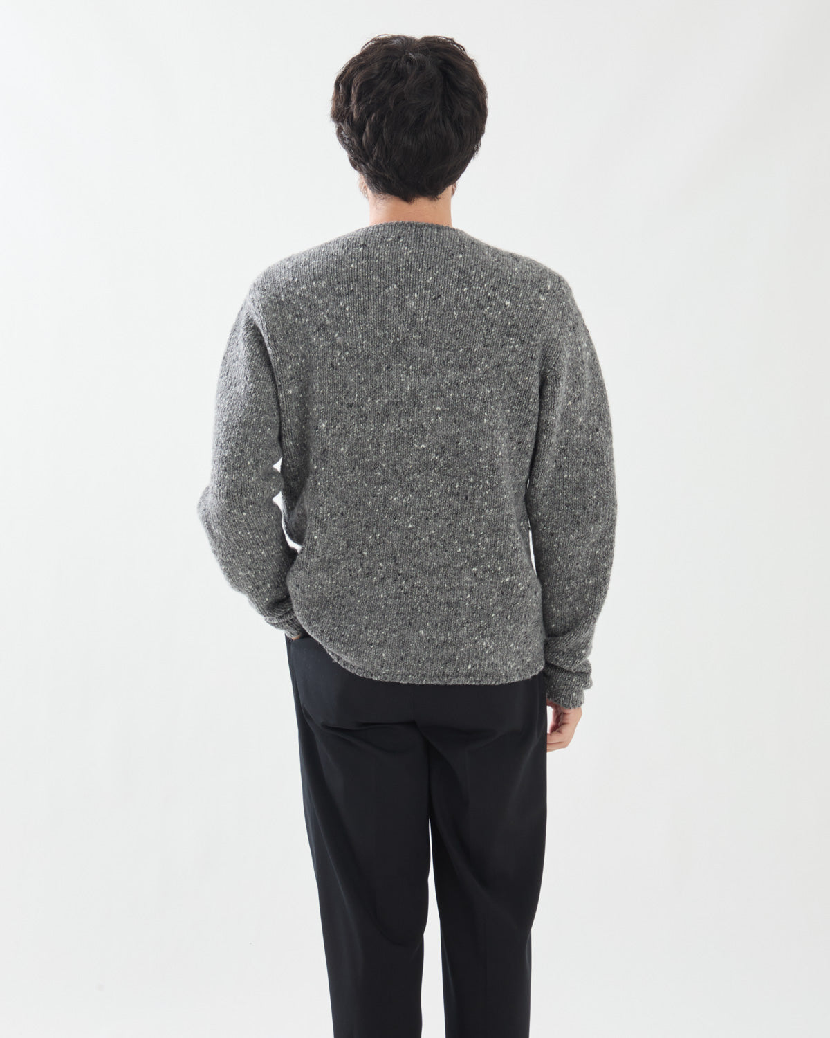 LOW-GAUGE HOMESPUN TWEED KNIT P/O
