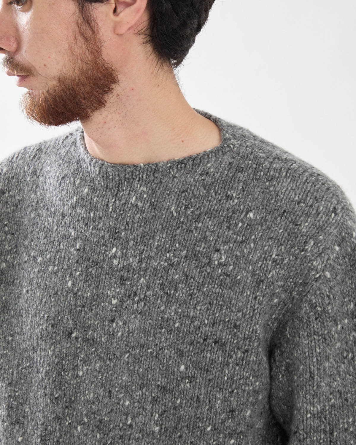 LOW-GAUGE HOMESPUN TWEED KNIT P/O