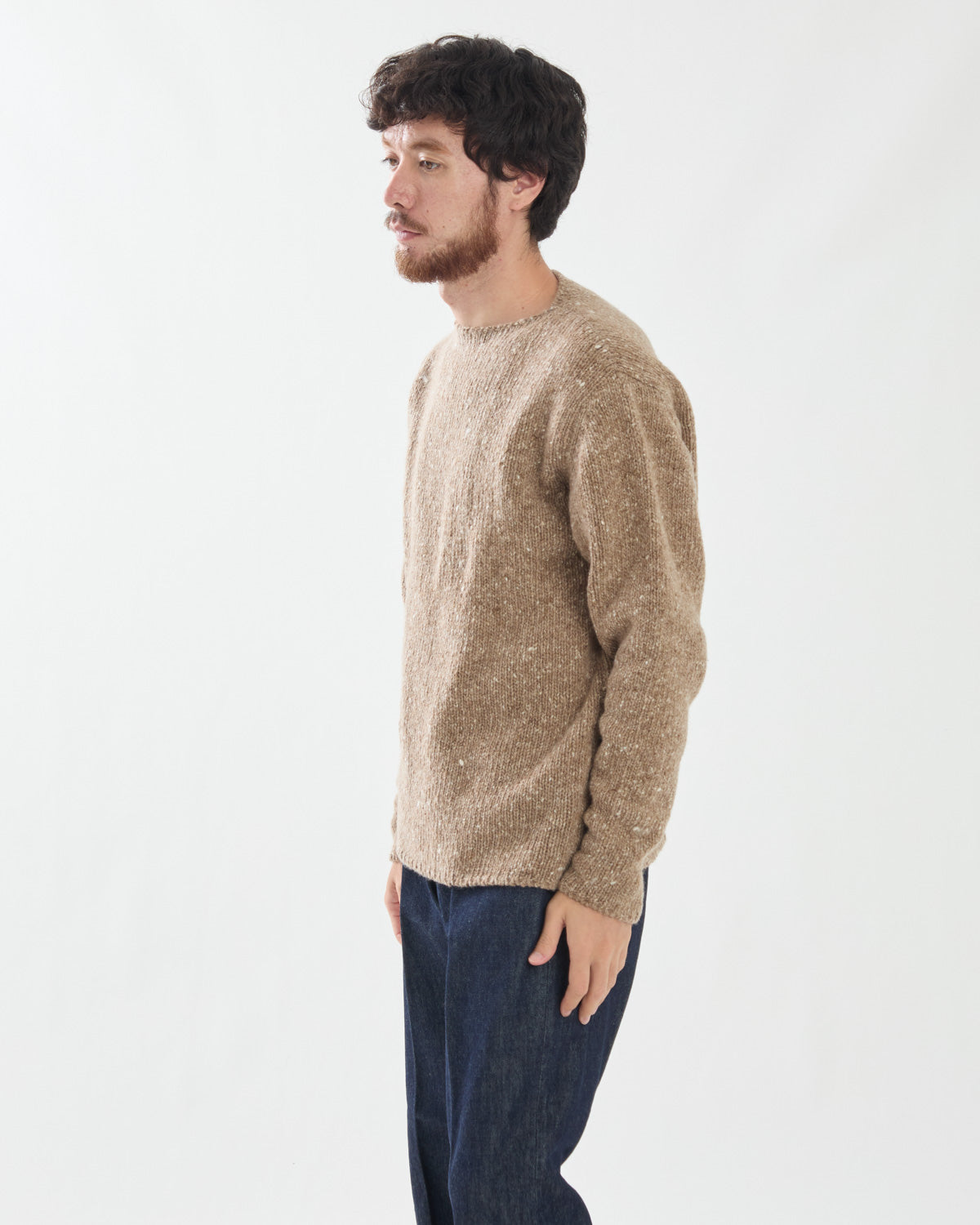 LOW-GAUGE HOMESPUN TWEED KNIT P/O
