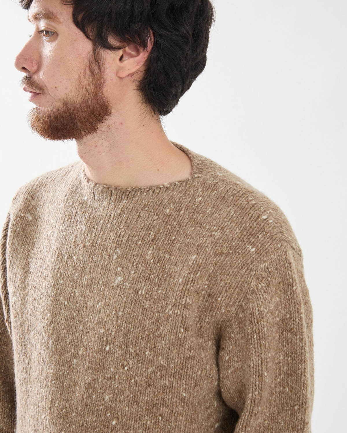 LOW-GAUGE HOMESPUN TWEED KNIT P/O
