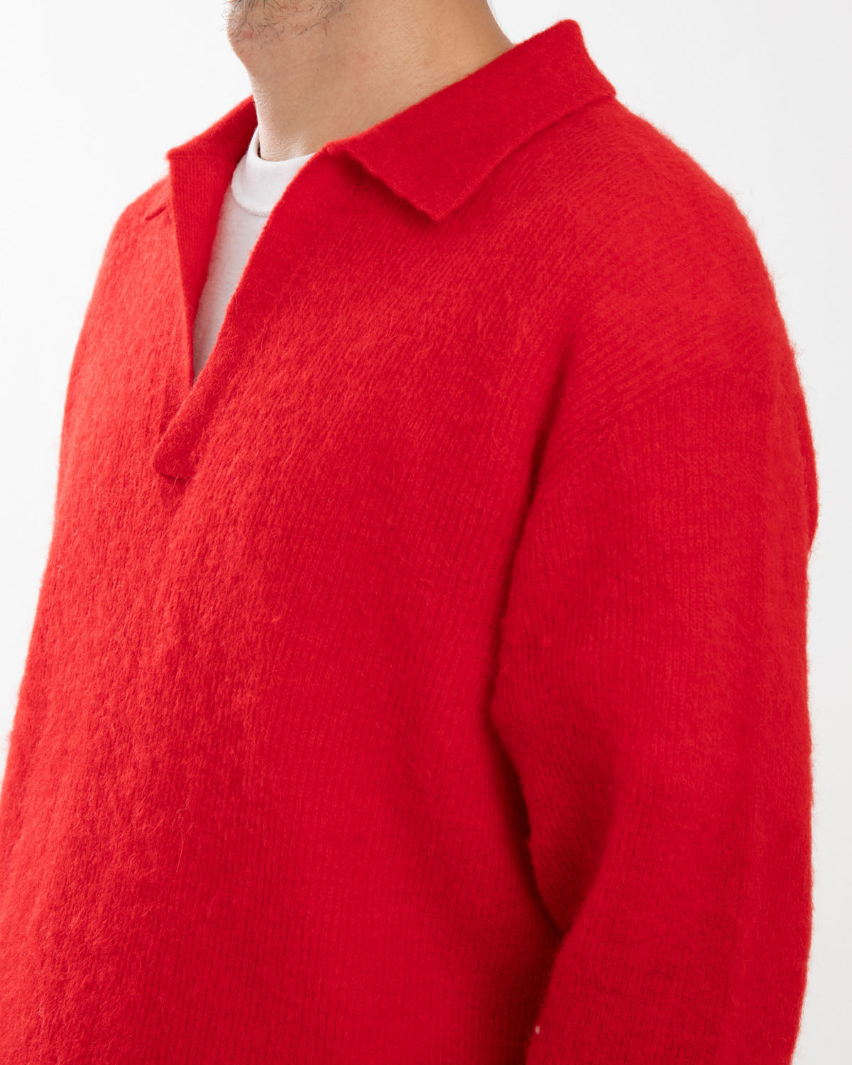 BABY SURI ALPACA SHEER KNIT SKIPPER POLO