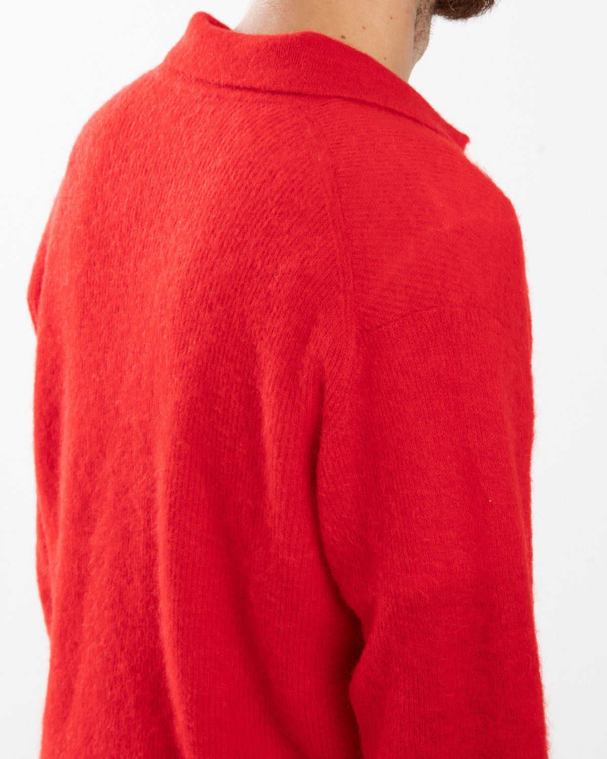 BABY SURI ALPACA SHEER KNIT SKIPPER POLO