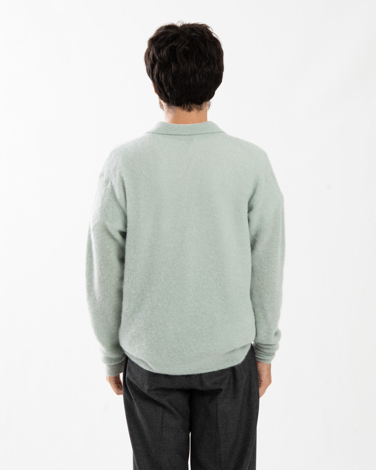 BABY SURI ALPACA SHEER KNIT SKIPPER POLO