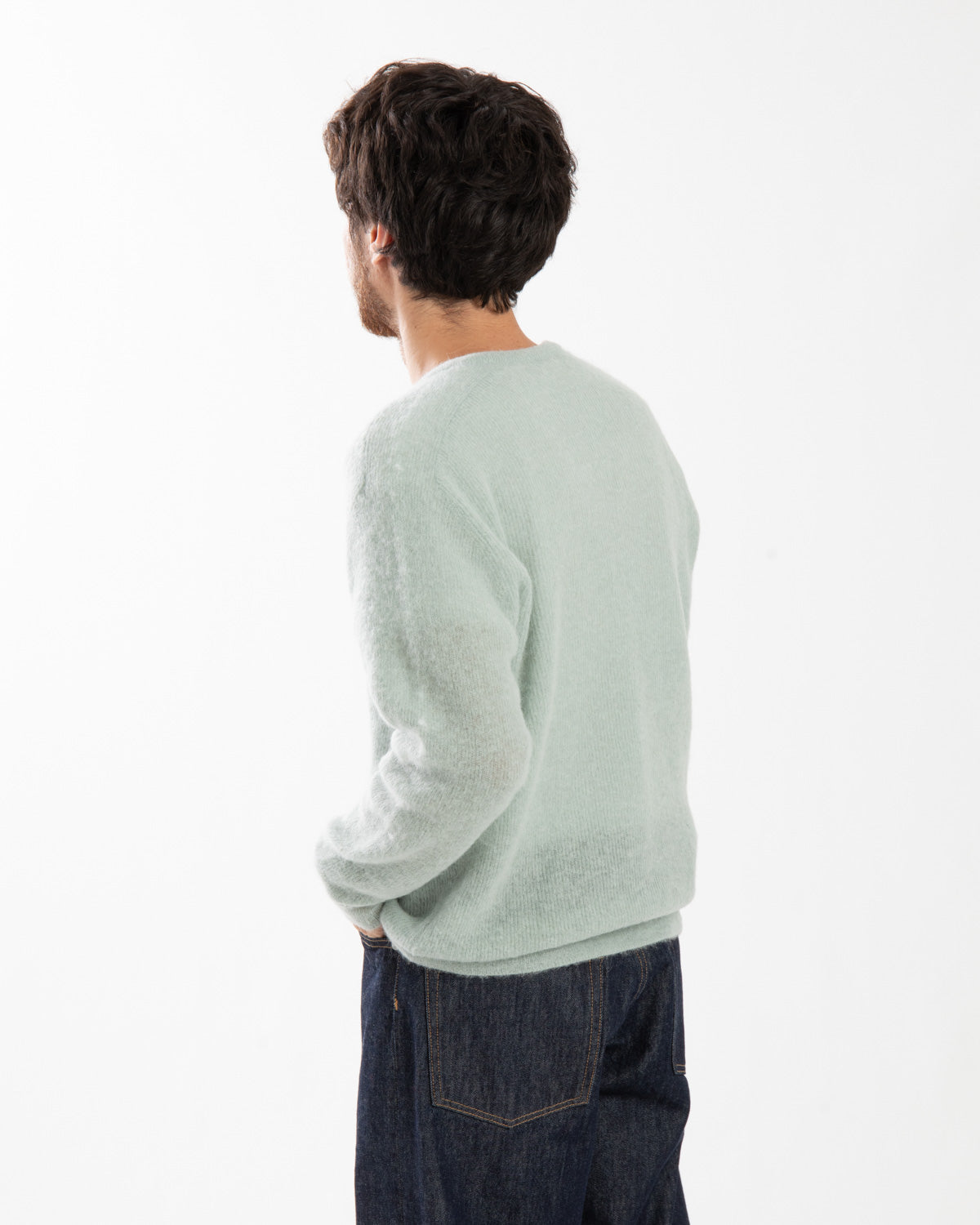 BABY SURI ALPACA SHEER KNIT V-NECK P/O