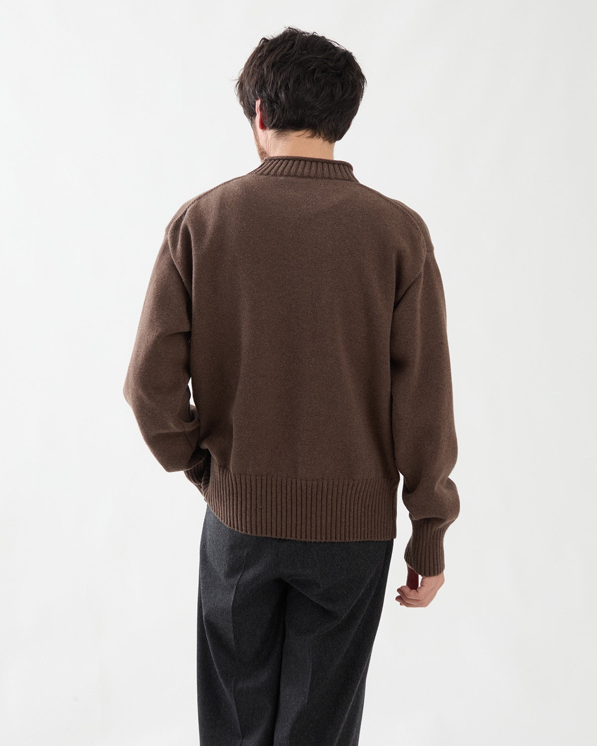 SUPER FINE WOOL KNIT MOCK NECK P/O