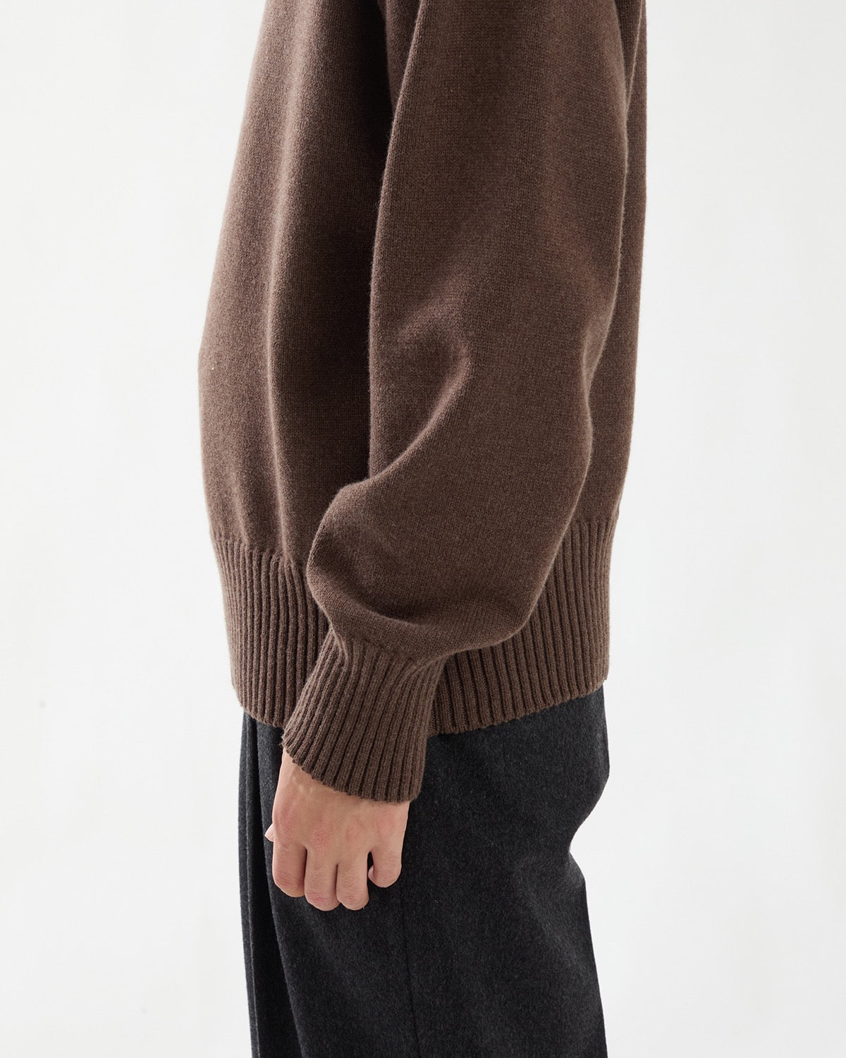 SUPER FINE WOOL KNIT MOCK NECK P/O