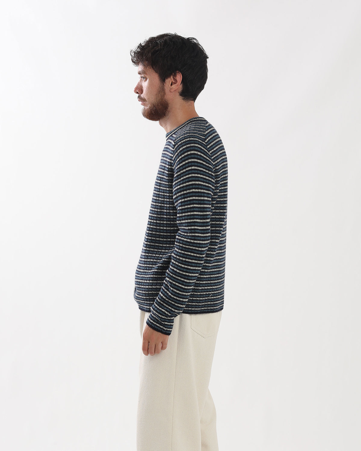 SHETLAND WOOL CASHMERE RIB KNIT P/O