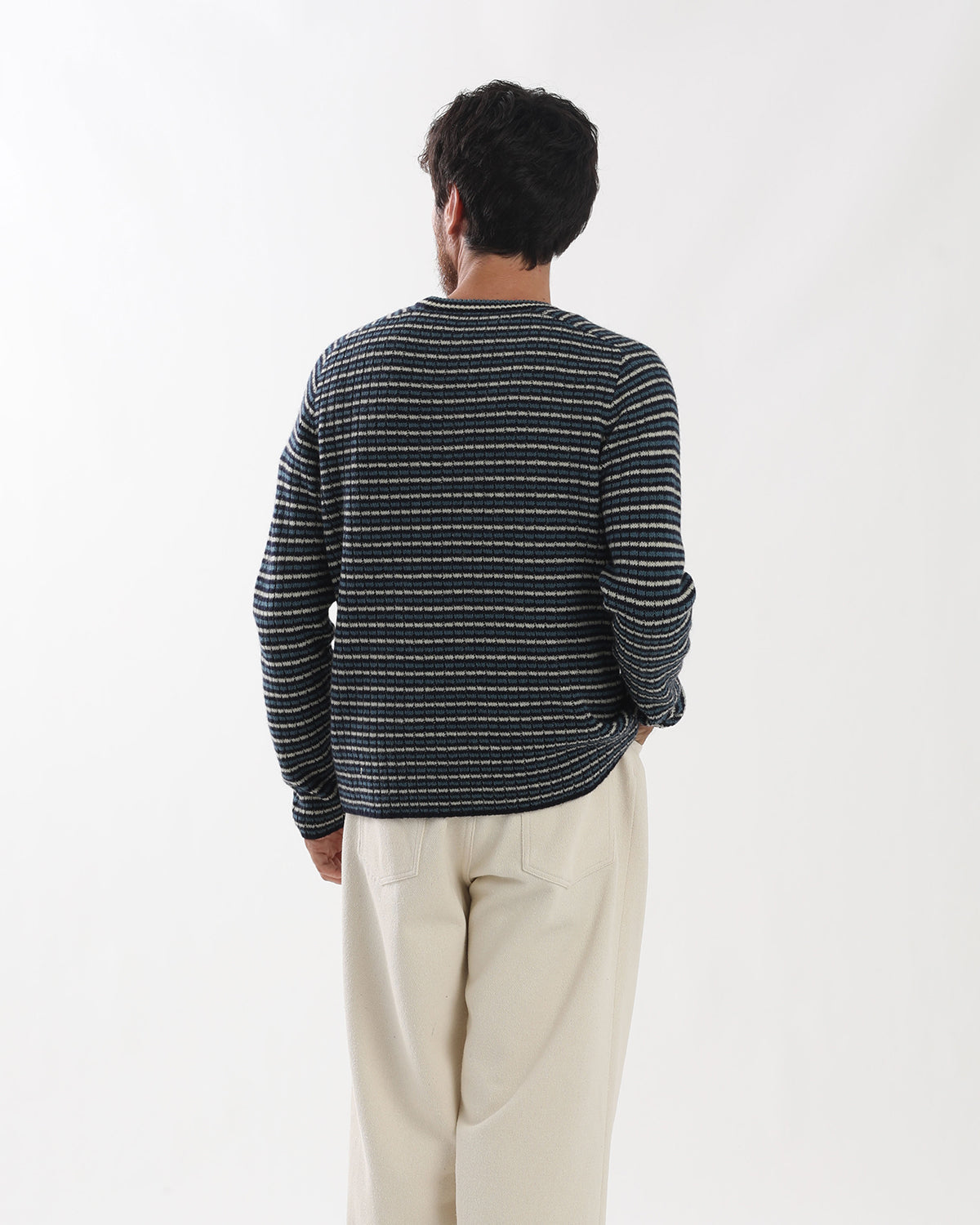 SHETLAND WOOL CASHMERE RIB KNIT P/O