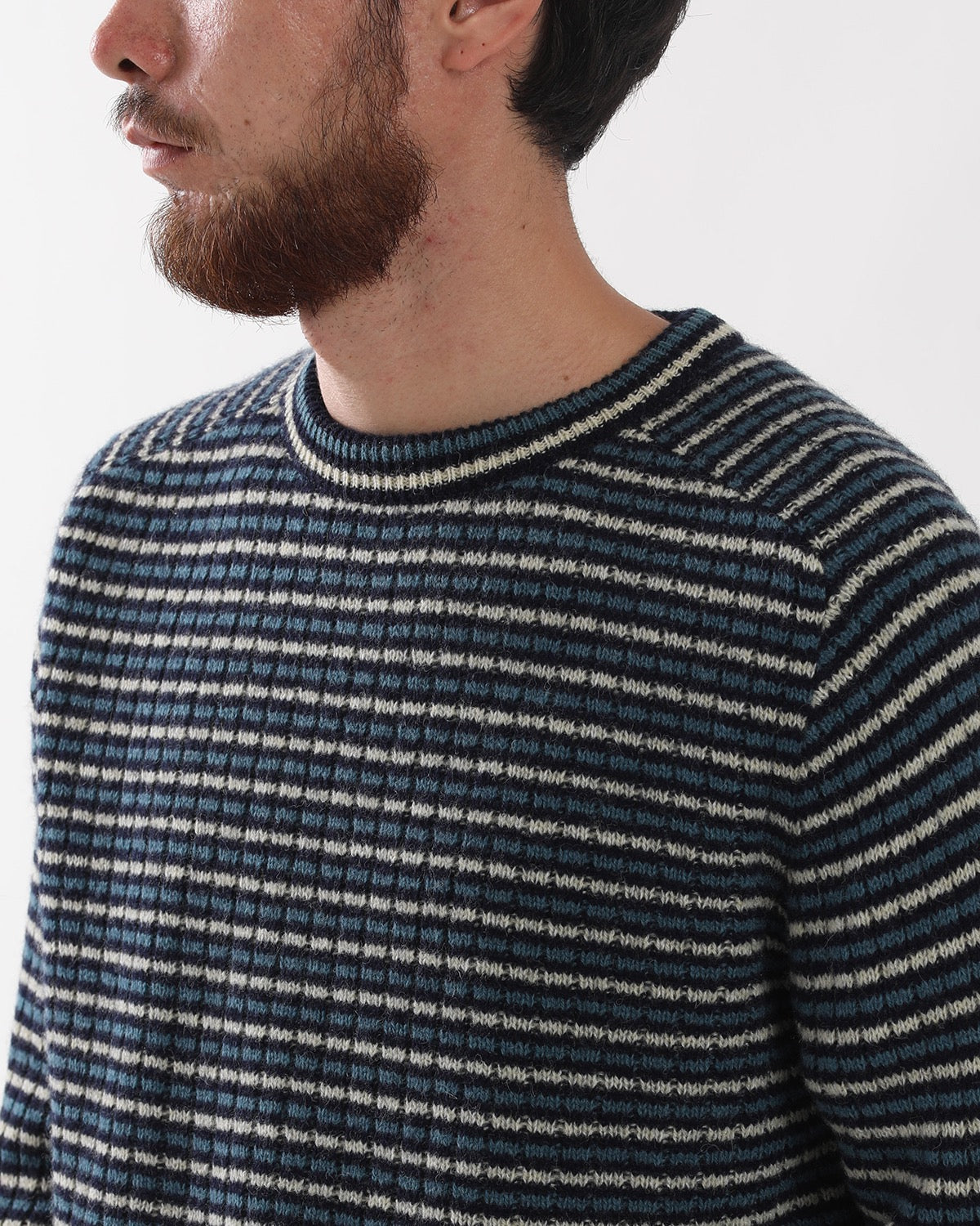 SHETLAND WOOL CASHMERE RIB KNIT P/O
