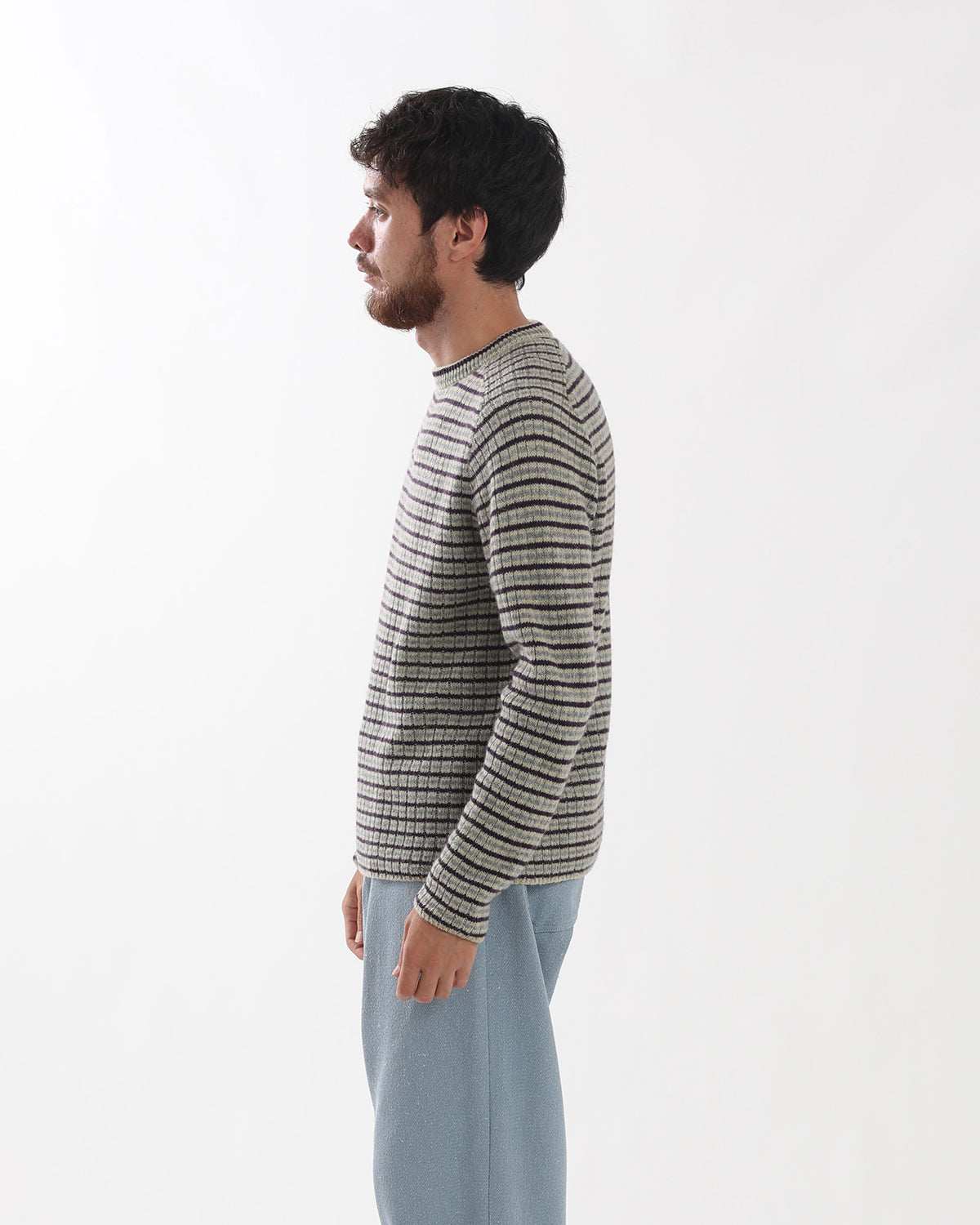 SHETLAND WOOL CASHMERE RIB KNIT P/O