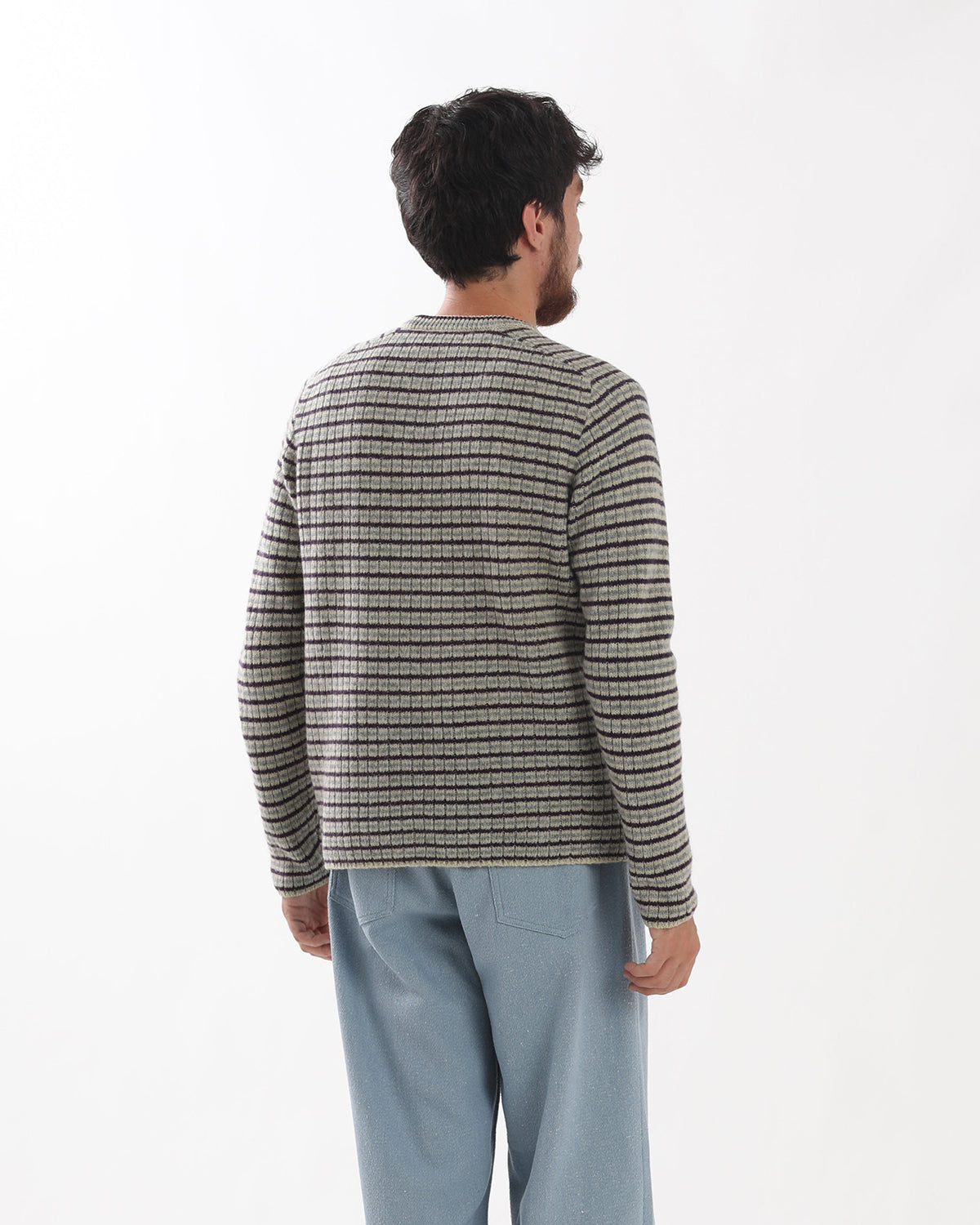 SHETLAND WOOL CASHMERE RIB KNIT P/O
