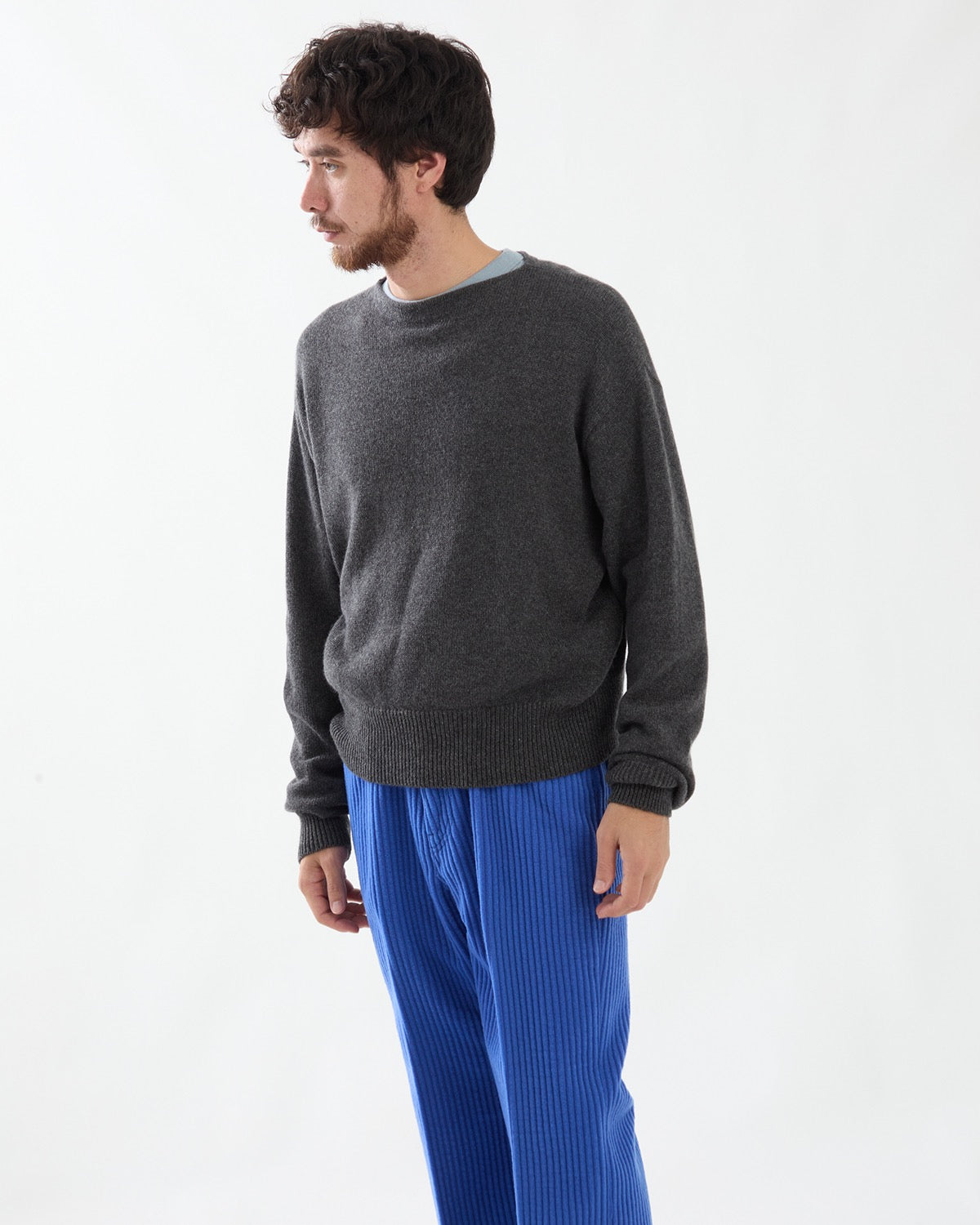 LIGHT CASHMERE KNIT BOATE NECK P/O
