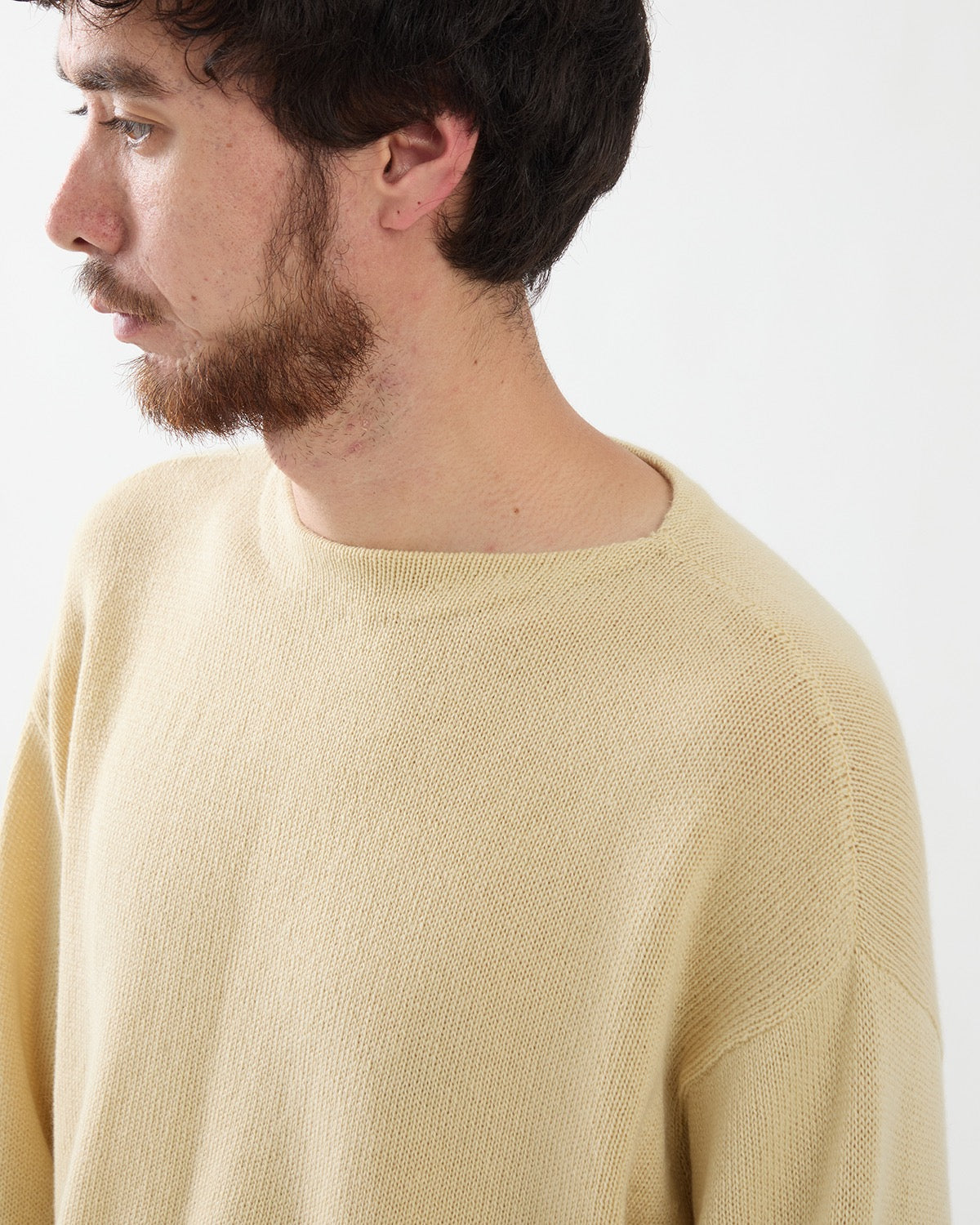 LIGHT CASHMERE KNIT BOATE NECK P/O