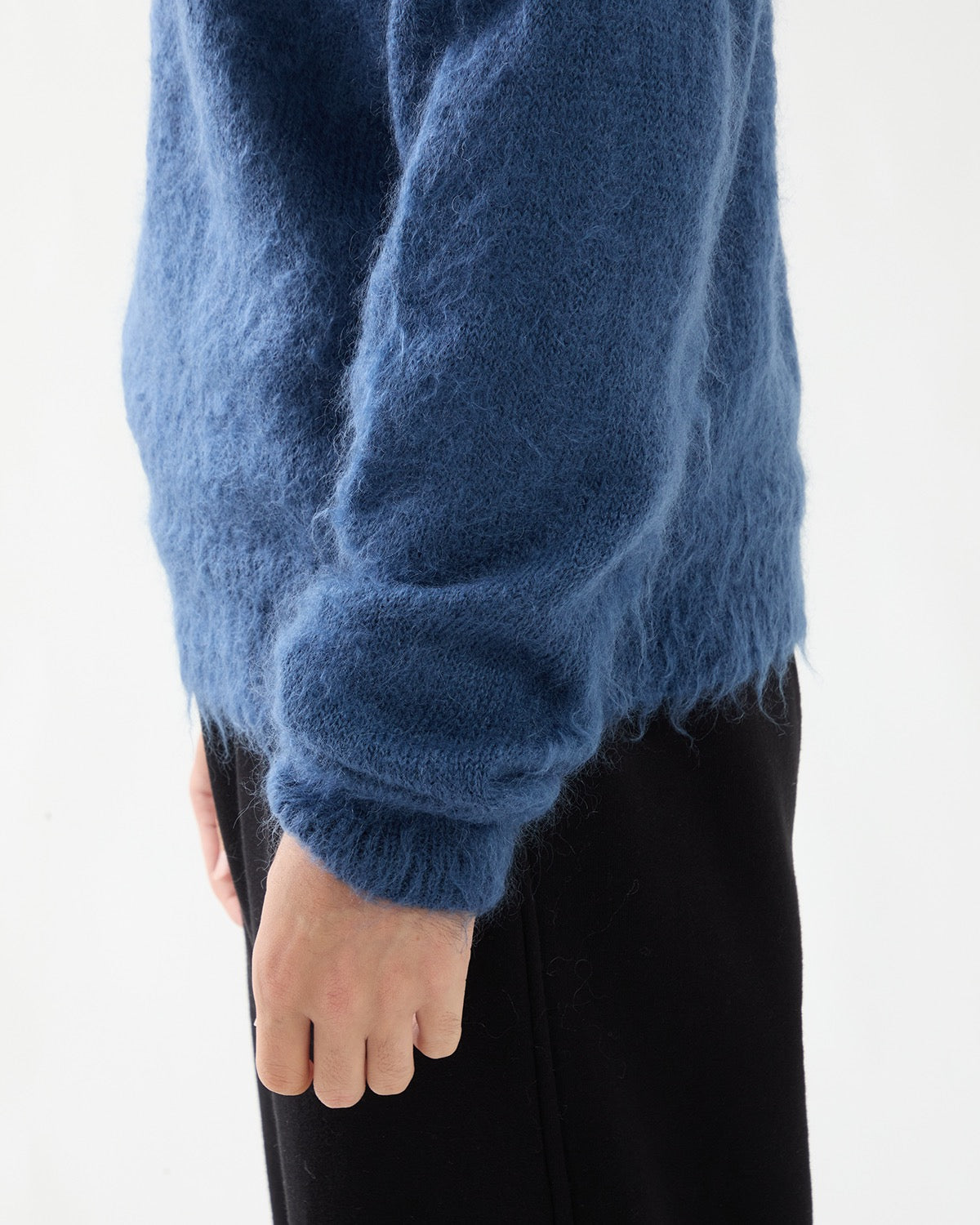 BRUSHED SUPER KID MOHAIR KNIT POLO